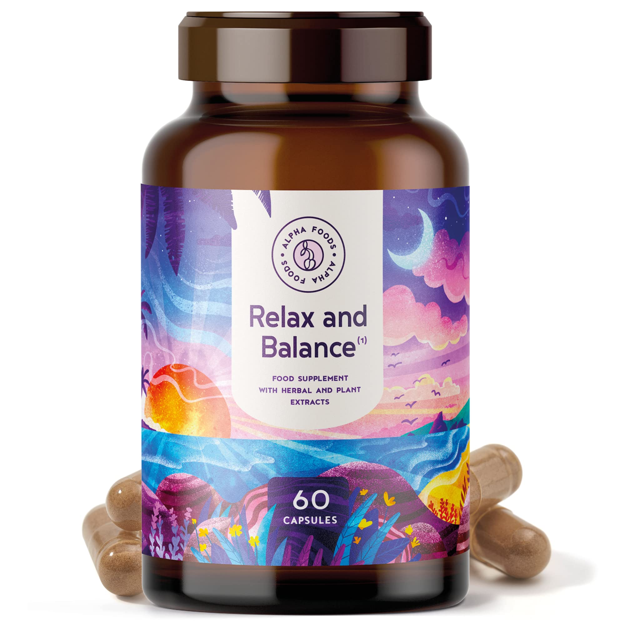 Organic Ashwagandha Capsules for Stress Relief & Balance - 60 Vegan Capsules with Ginseng, Astragalus & Adaptogens - Natural Stress Support Supplement - Perfect for Daily Wellness & Meditation Routine