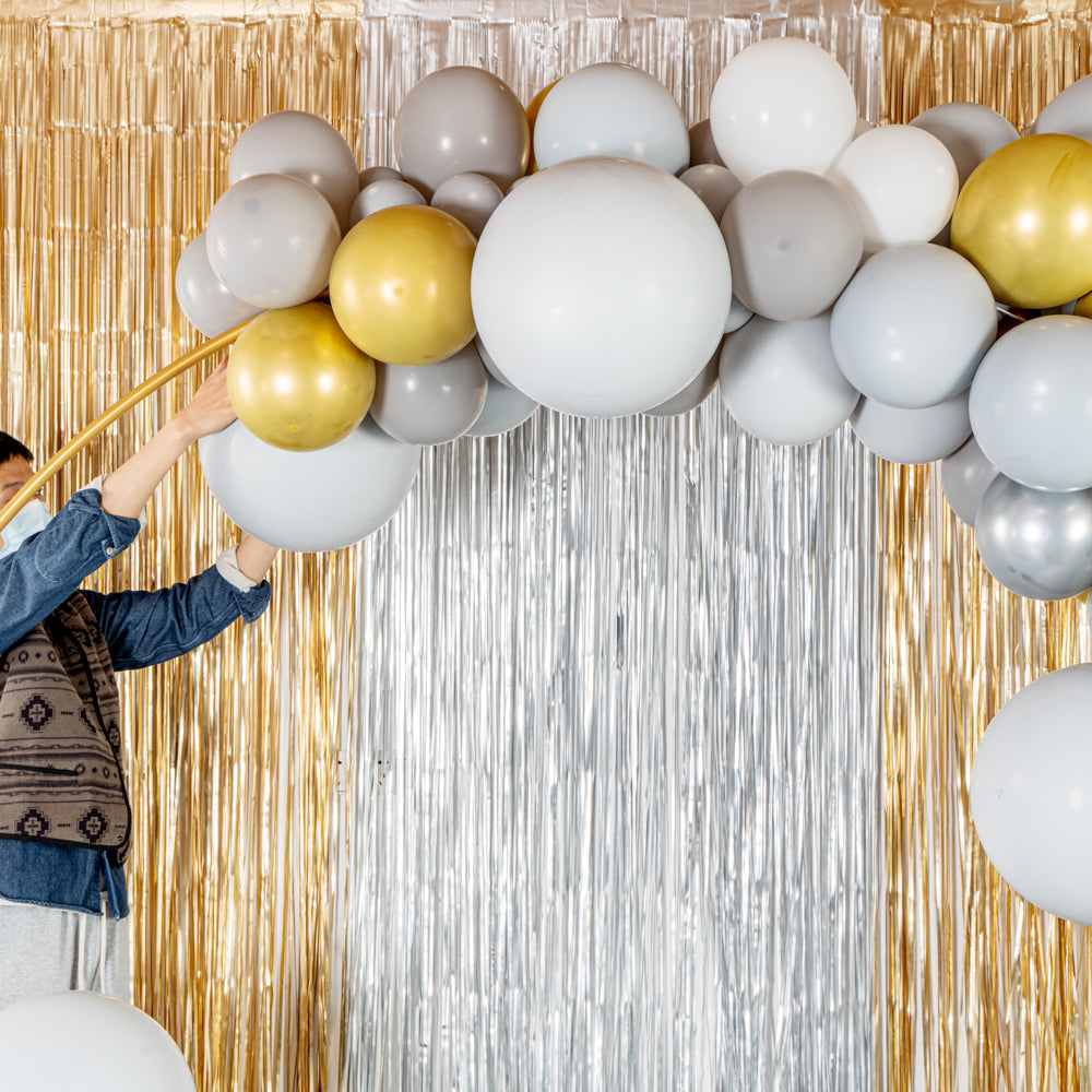 Balloonify Gray, White & Gold Balloon Arch Garland Kit - 121 Pieces Party Decor for Weddings, Birthdays & Baby Showers