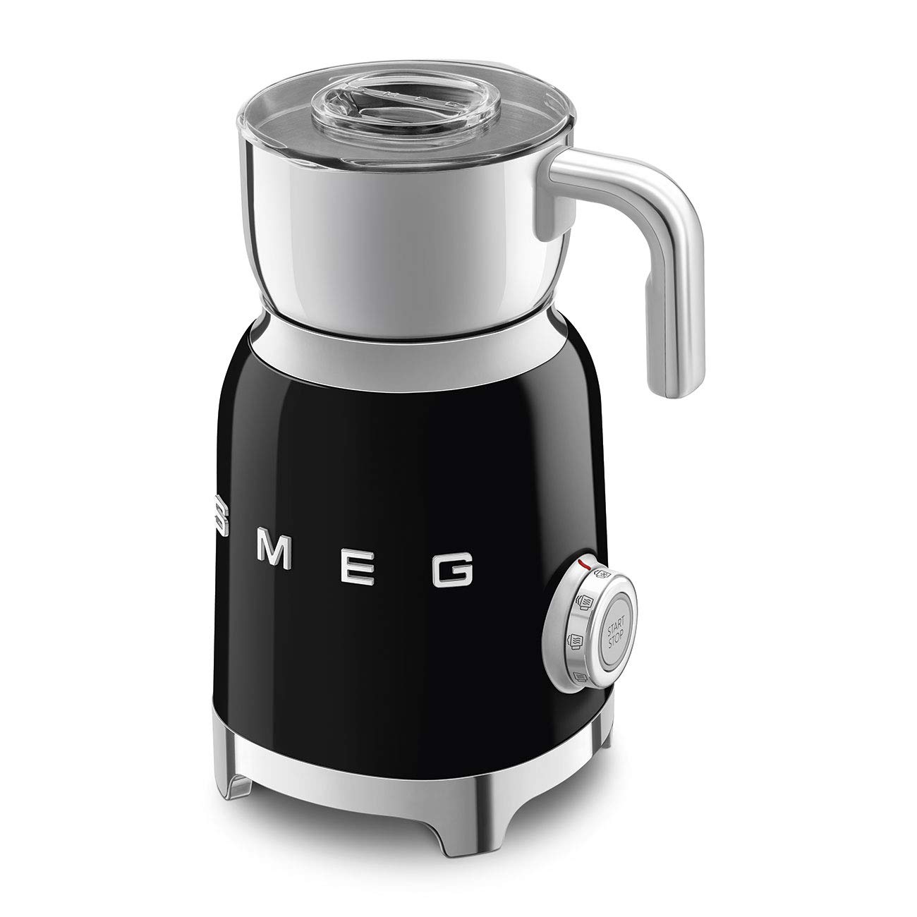 Smeg Electric Milk Frother - Black Stainless Steel for Lattes, Cappuccinos & Hot Chocolate - Perfect for Coffee Shops & Home Use