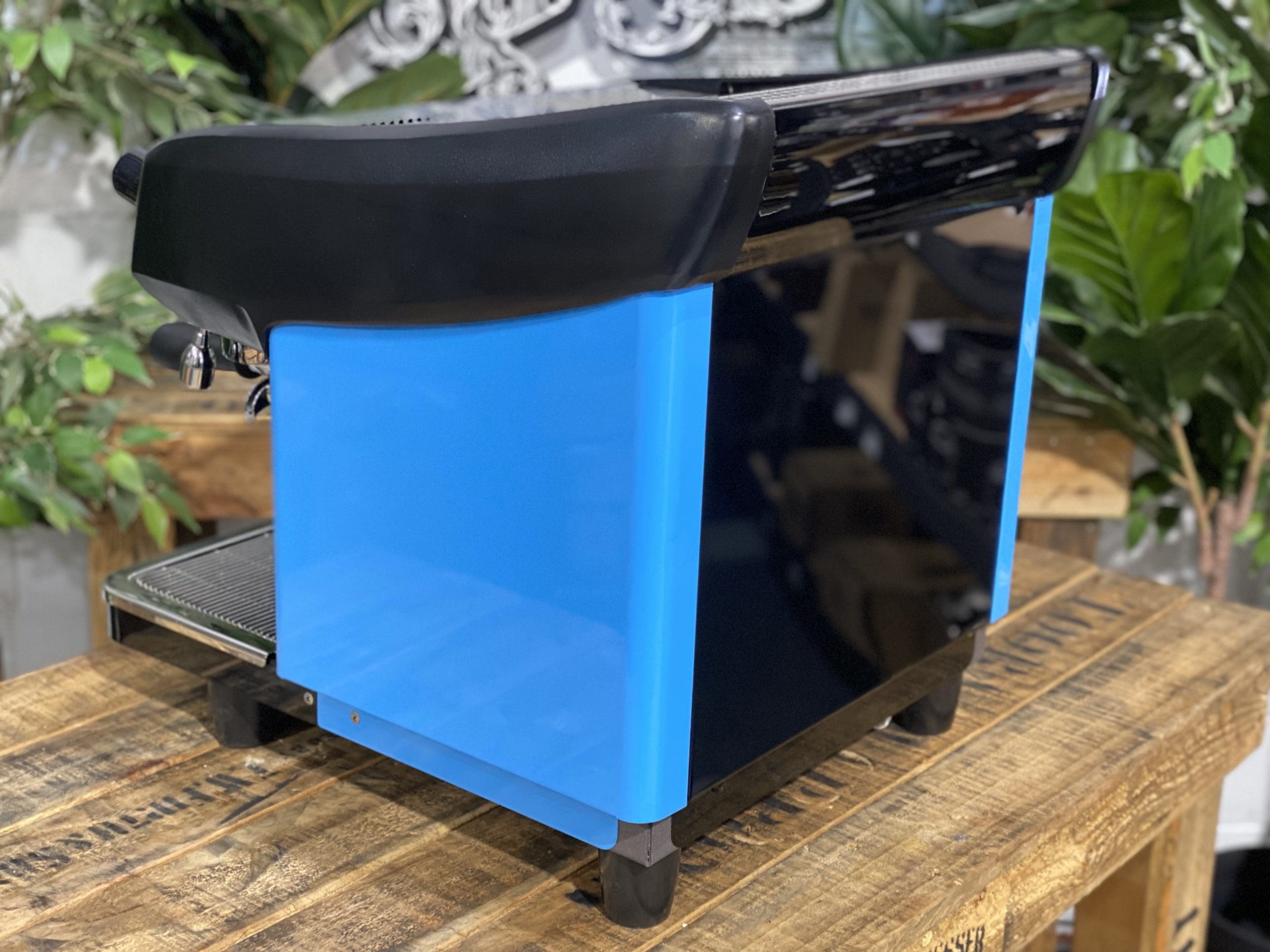 Expobar MegaCrem Compact High Cup 2 Group Espresso Machine - Blue & Black Commercial Coffee Maker for Cafes, Restaurants & Coffee Shops