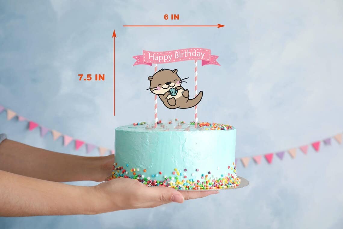 Adorable Otter Cake Topper for Kids Birthday Parties | Cute Sea Otter Themed Party Supplies & Decorations | Perfect for Ocean-Themed Celebrations, Baby Showers, and Animal Lover Events