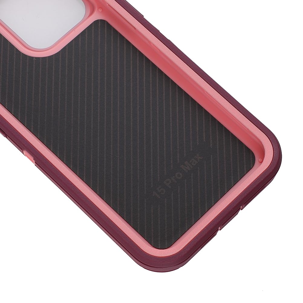 SmartElf Heavy Duty 3-in-1 Shockproof Case for iPhone 15 Pro - Military Grade Drop Protection, Rugged Full Body Cover - Purple Pink | Perfect for Outdoor Adventures, Construction Work & Extreme Sports
