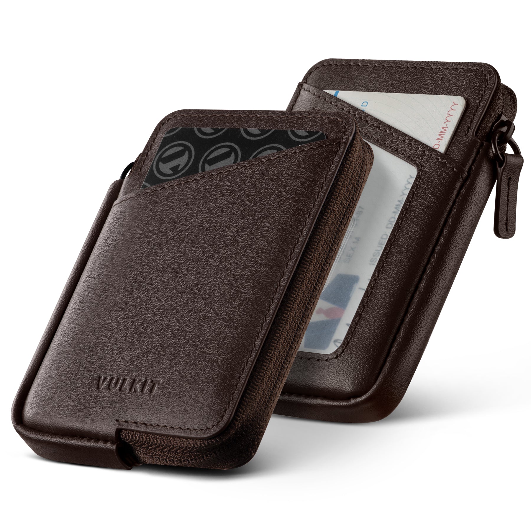 Genuine Leather Slim RFID Blocking Card Holder Wallet for Men & Women - Holds 10+ Cards & Cash - Perfect for Travel, Business & Everyday Use
