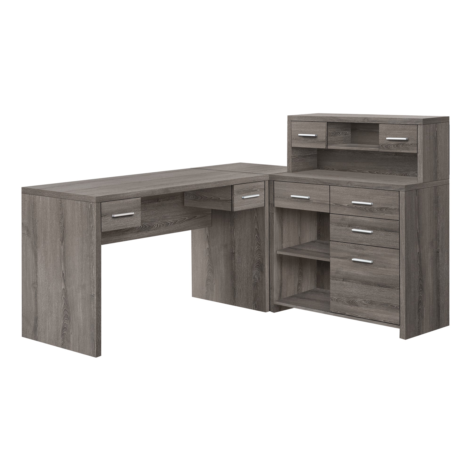 OFFICE SERIES Dark Taupe Left or Right Facing Corner Desk - Perfect for Home Office, Study Room & Workspace Organization