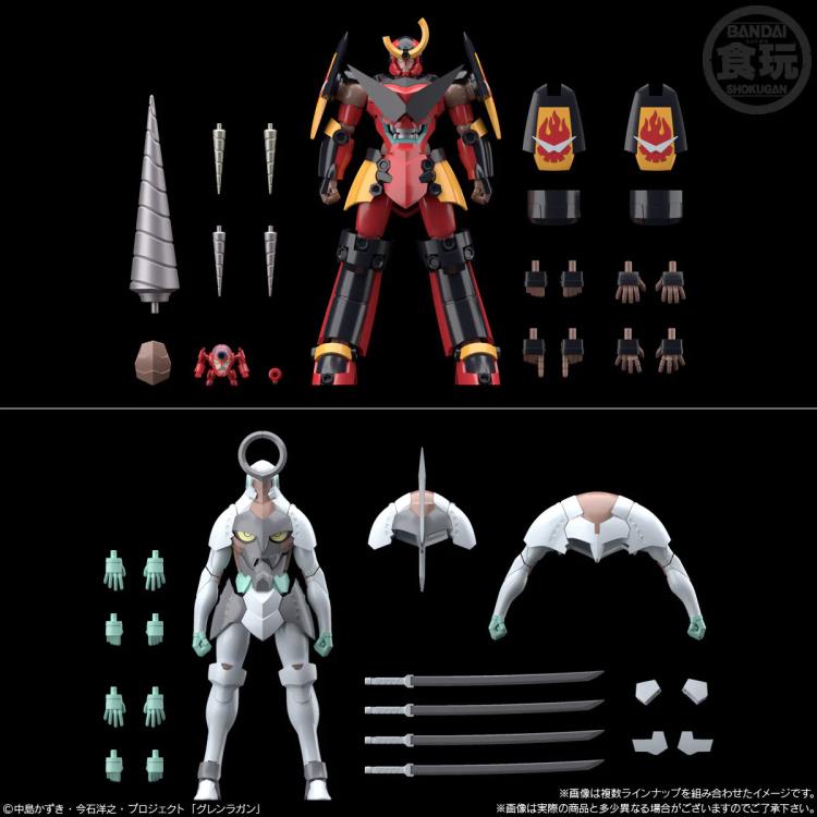 Bandai SMP Shokugan Modeling Project Gurren Lagann & Enki Action Figure Model Kit - Anime Robot Building Set for Collectors & Display