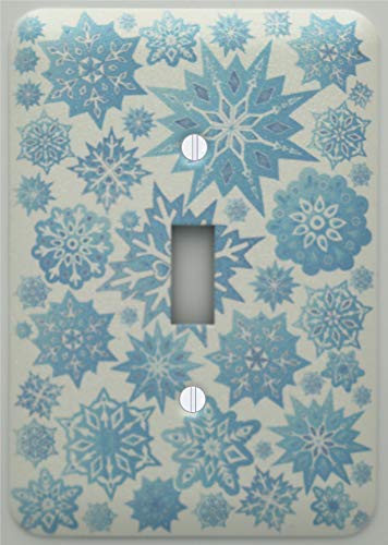 Ice Blue Snowflake Light Switch Cover - Winter Home Decor
