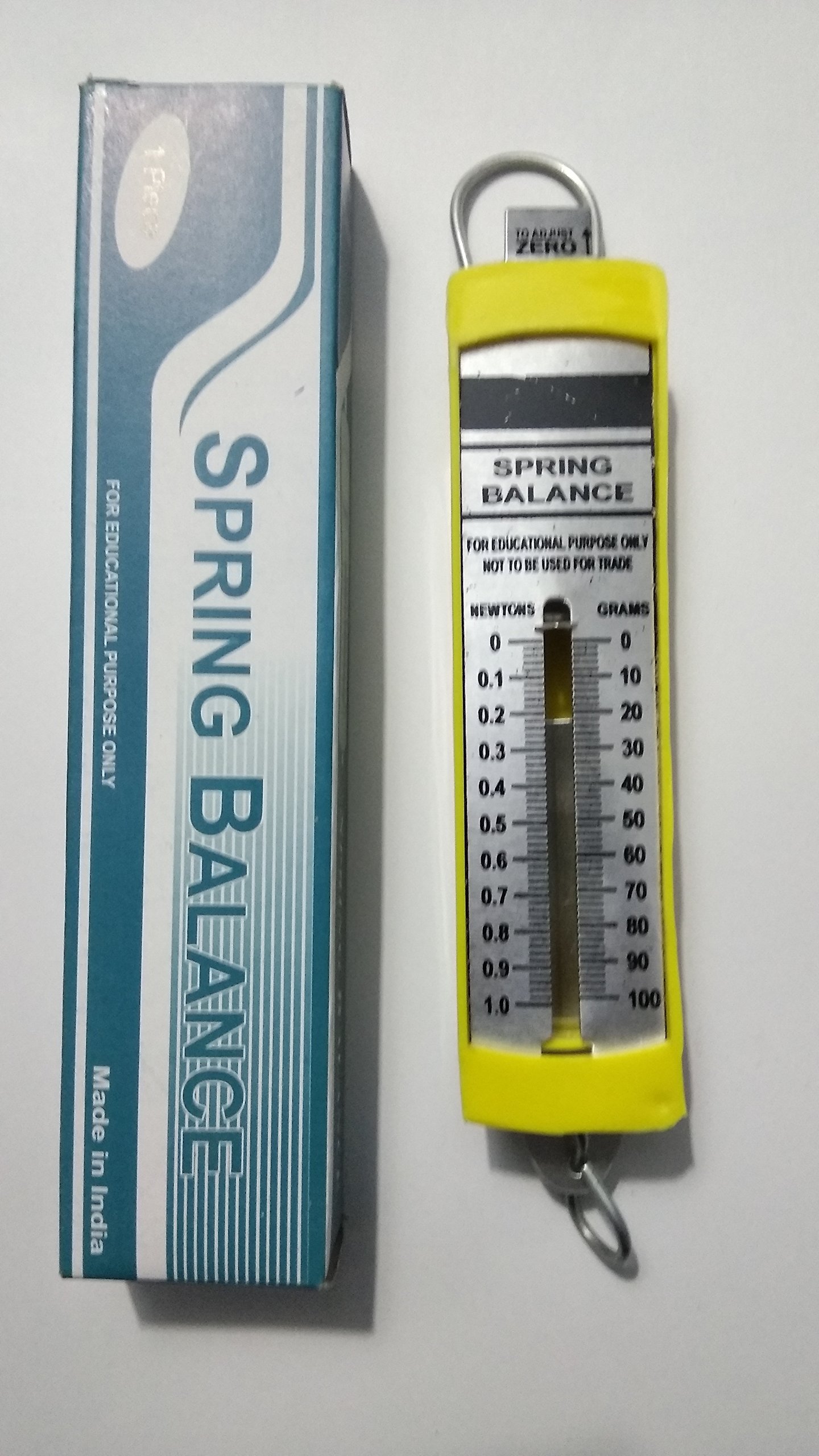 Precision Flat Spring Balance - Dual Transparent Scale for Lab & Kitchen Use, 100g/1N Capacity - Ideal for Science Experiments, Cooking Measurements & Educational Purposes