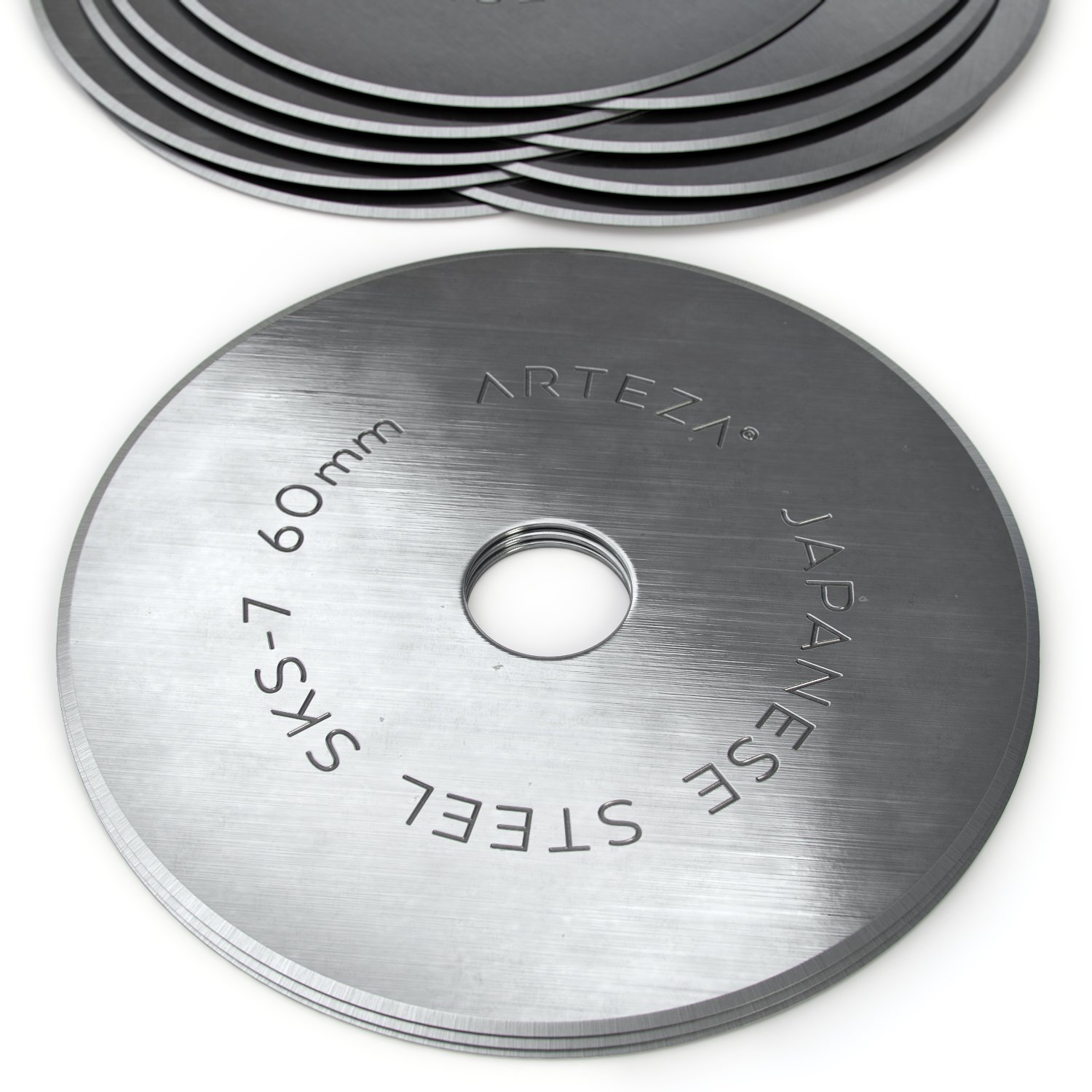 Arteza 60mm Quilting Rotary Cutter Replacement Blades - 12 Pack - Sharp Precision Blades for Fabric Cutting, Quilting, Sewing & Craft Projects - Ideal for Quilters, Seamstresses & DIY Enthusiasts