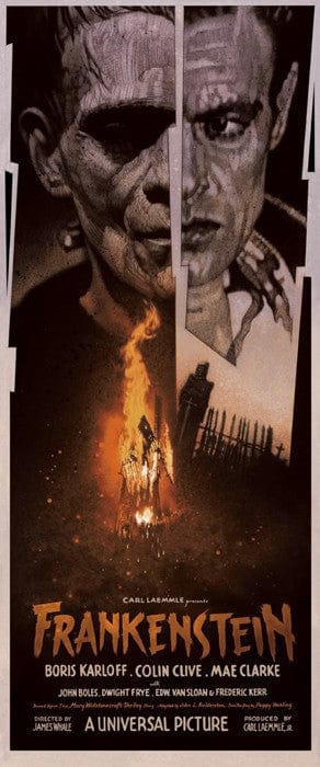 Frankenstein Movie Poster by Drew Struzan - Classic Horror Art Print for Home Theater, Office & Halloween Decor