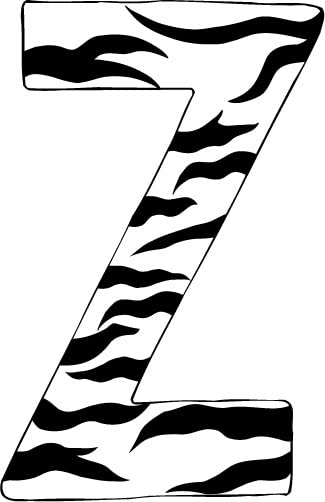 A to Z 10 Inch Zebra Animal Print Alphabet Letter Decals & Stickers - Perfect for Kids' Room Decor, DIY Projects, and Scrapbooking