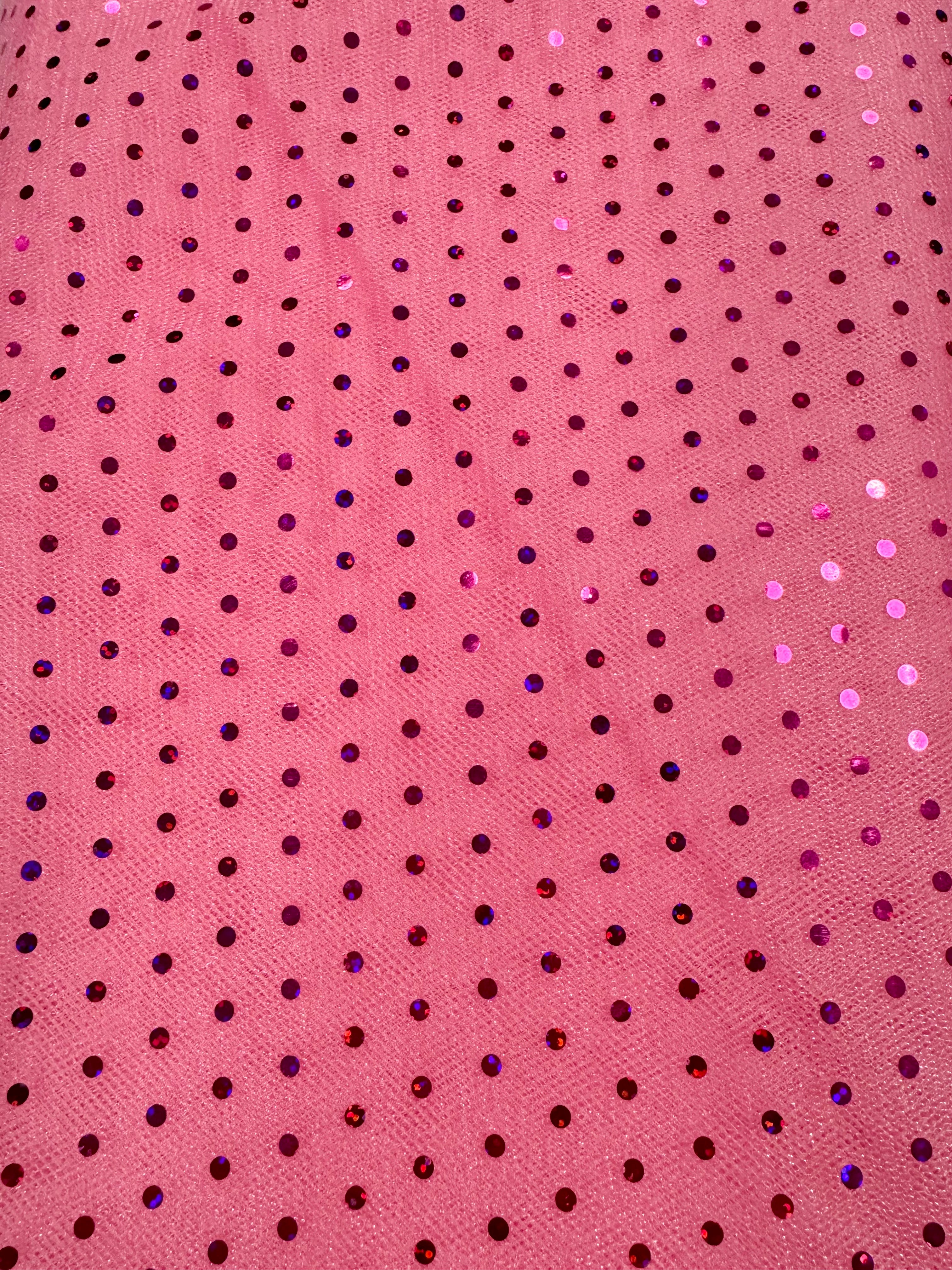Hologram Dot Tulle Fabric 58 Inches Wide - Candy Pink Shimmery Tulle for Wedding Decor, Party Backdrops & DIY Crafts - Premium Quality New Tulle Material