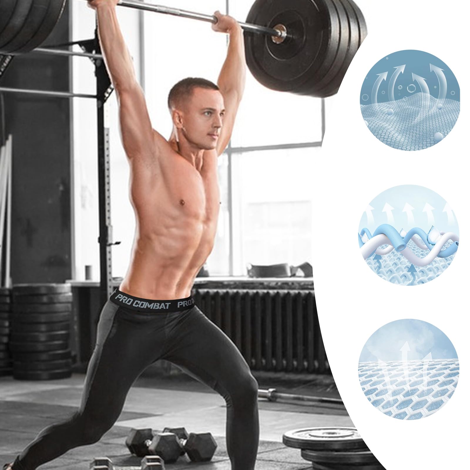 Men's 3/4 Compression Pants - Athletic Running Leggings & Workout Tights for Basketball, Football, Gym Training - Moisture Wicking Base Layer for Sports & Active Lifestyle