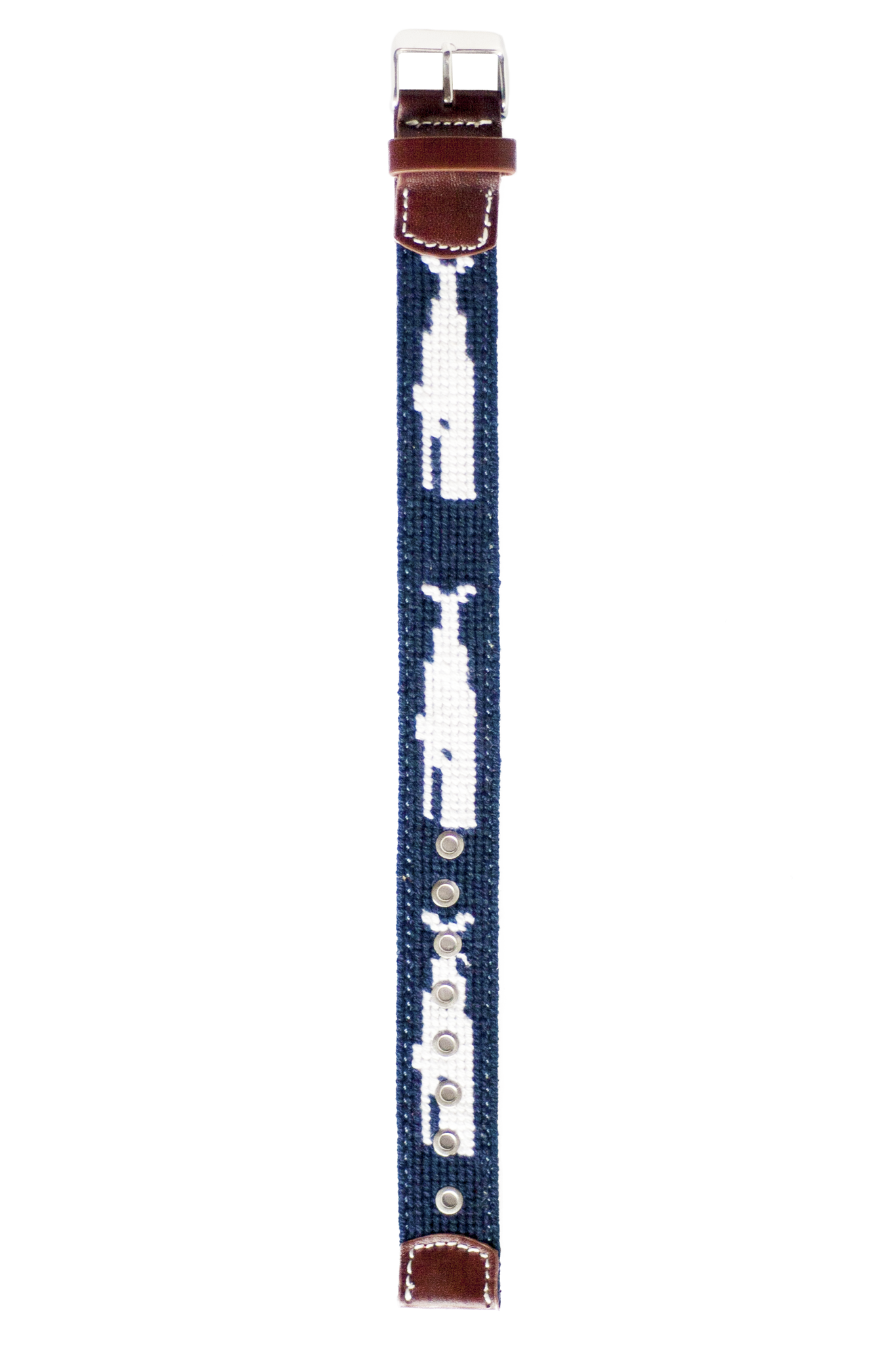 Premium Whale Needlepoint Watch Band - Handmade Adjustable Leather Strap for Men & Women - Perfect for Casual, Dress & Outdoor Watches