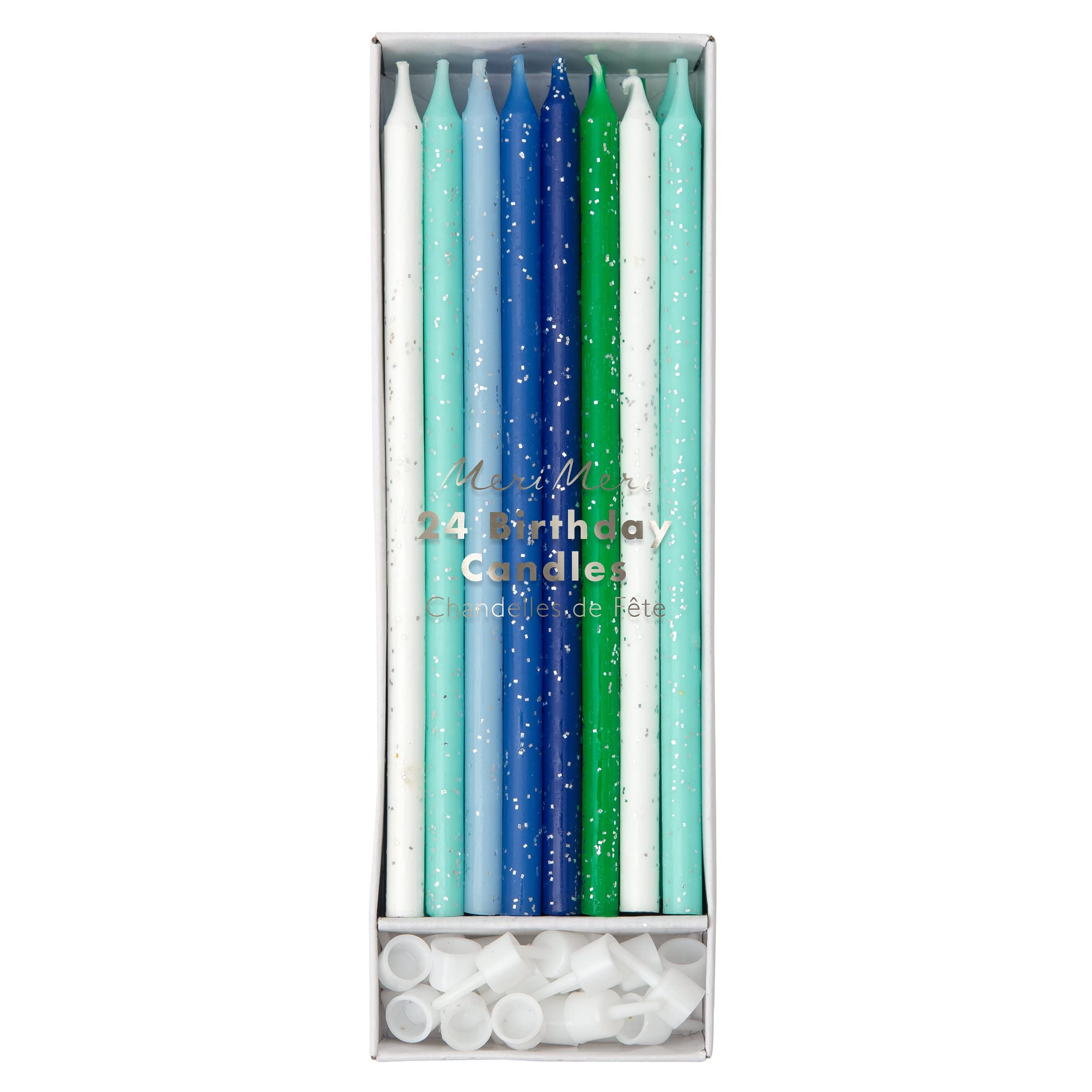 Meri Meri Birthday Candles Set of 24 - Premium Decorative Cake Candles for Birthday Parties, Weddings & Special Celebrations
