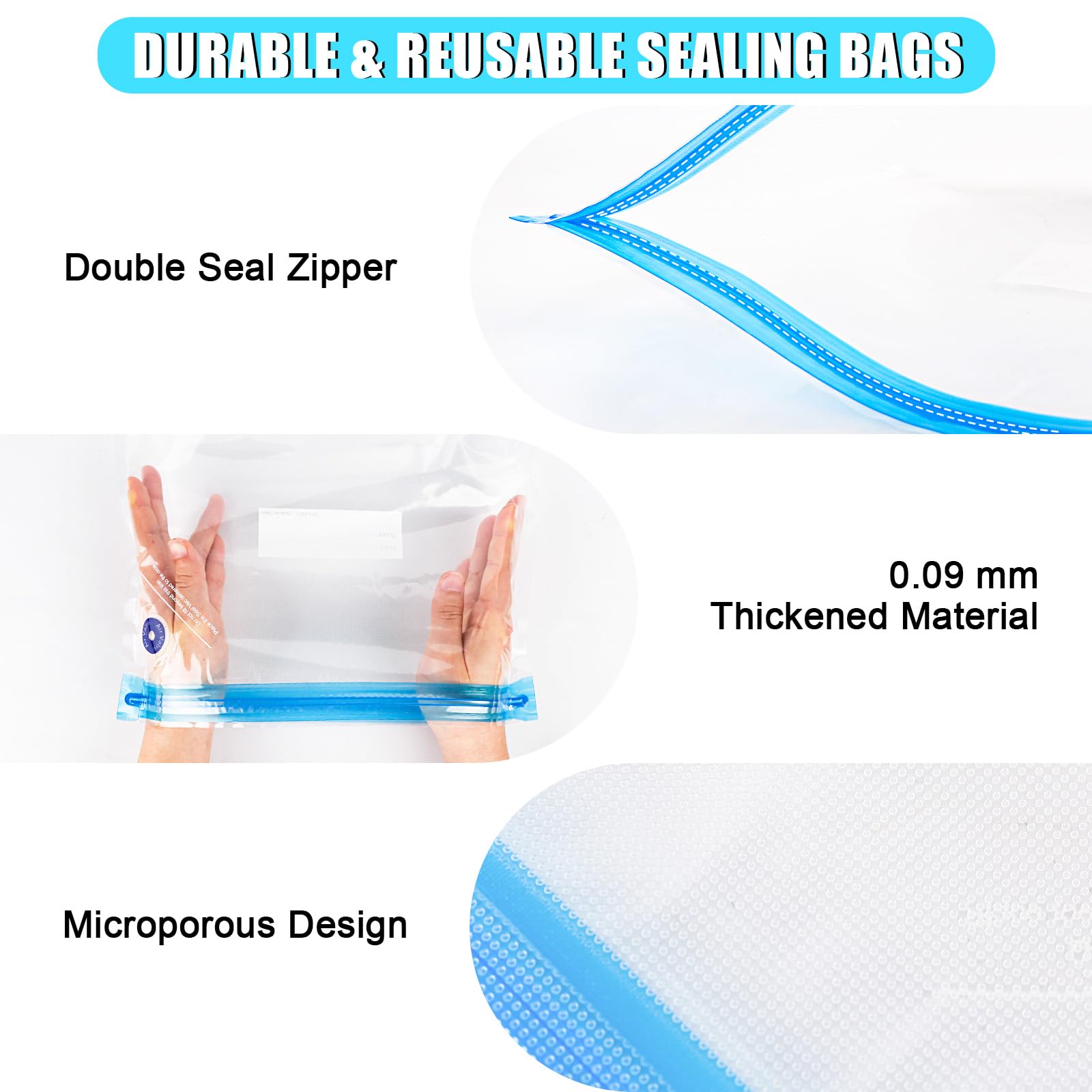 AMOLEN Vacuum Sealed Storage Bags Kit for 3D Printer Filament - 16 Reusable Bags with Automatic Pump, Desiccants & Clips - Keep Filament Dry & Dust-Free for Perfect 3D Printing Results