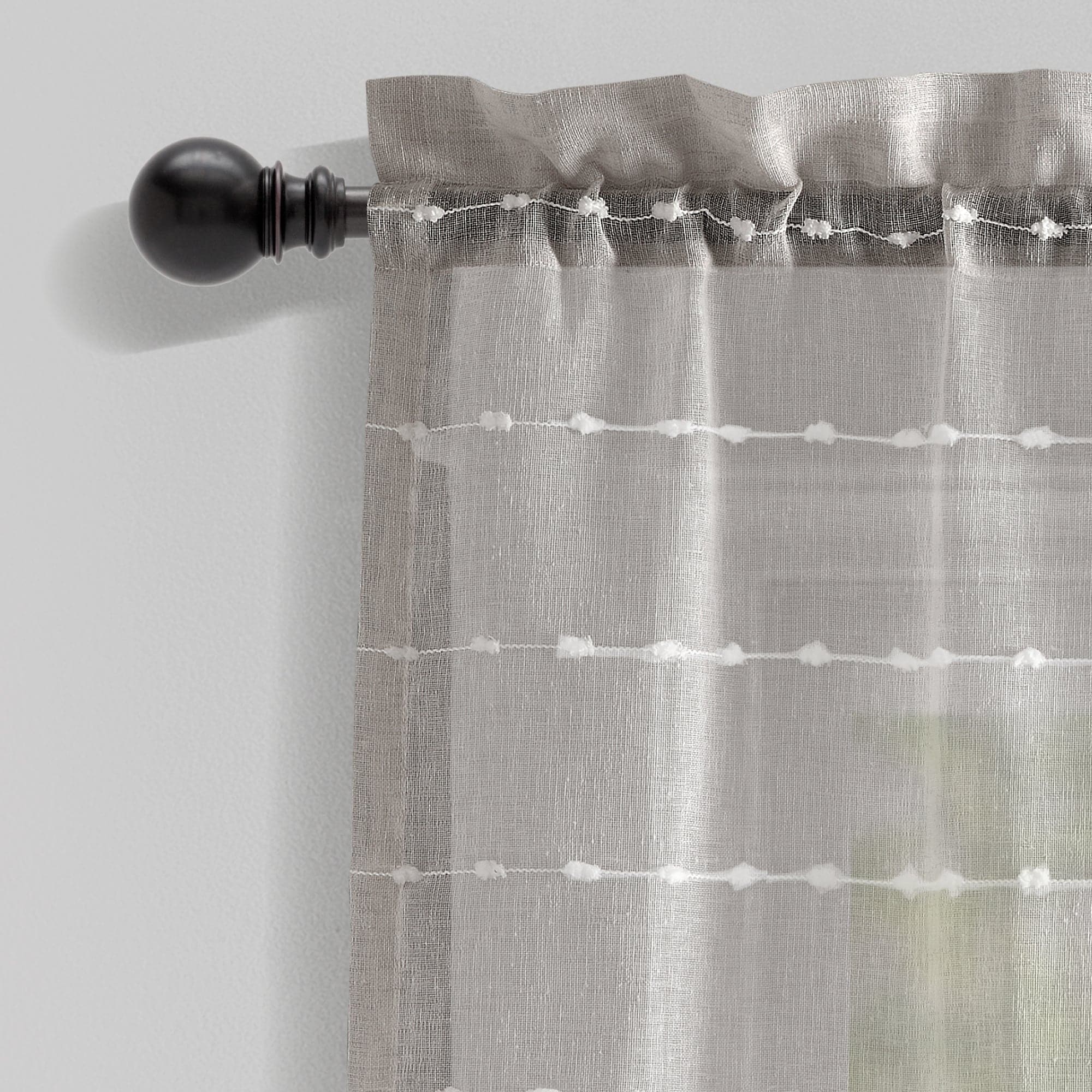 Farmhouse Style Textured Sheer Window Valance - Rustic Curtain for Living Room, Bedroom & Kitchen Decor