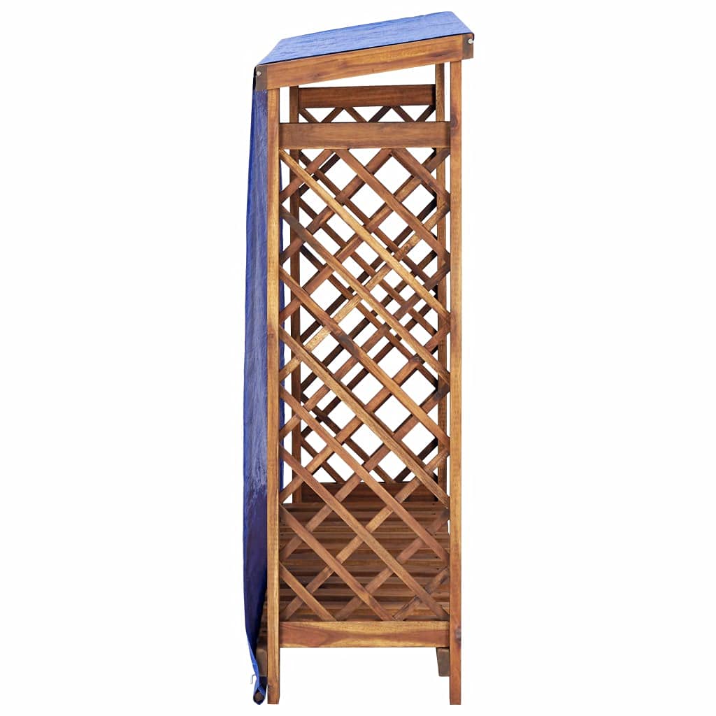 Premium Acacia Wood Firewood Storage Shed - 41.3