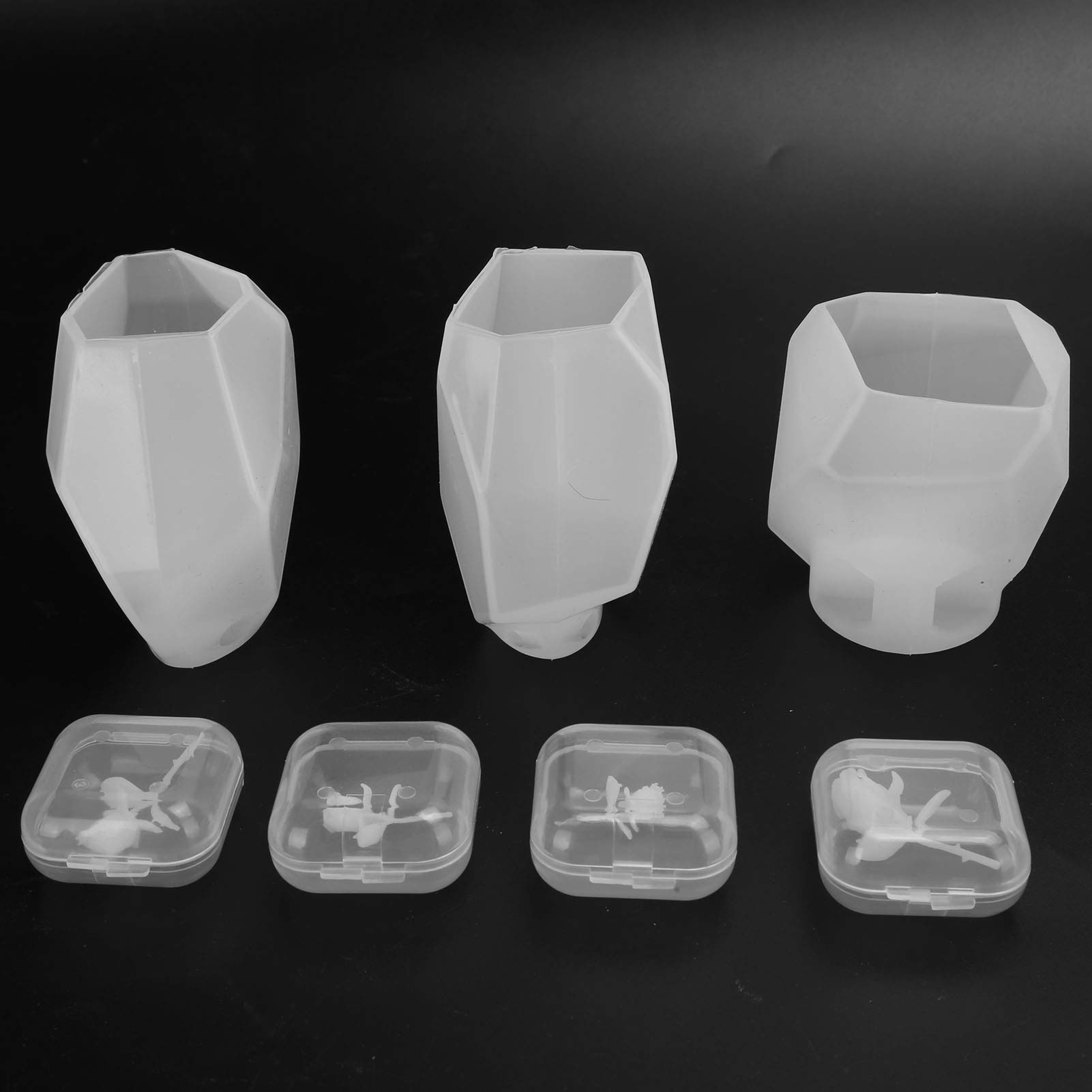 Premium Silicone Rose Molds Set of 3 - Flexible & Durable DIY Craft Molds for Jewelry Making, Resin Art, Candles, Soap - 4 Rose Designs, High Transparency, Reusable for Home Decor & Gift Crafts