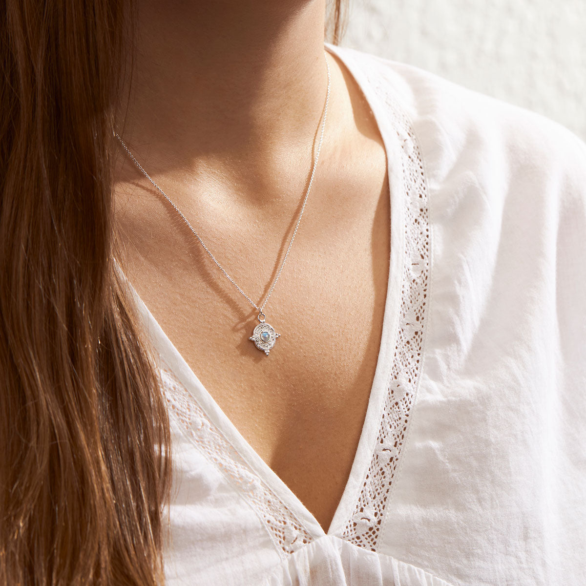 Moonstone Necklace for Women - Divine Talisman Healing Crystal Jewelry for Protection & Positive Energy - Perfect for Meditation, Yoga & Spiritual Gifts
