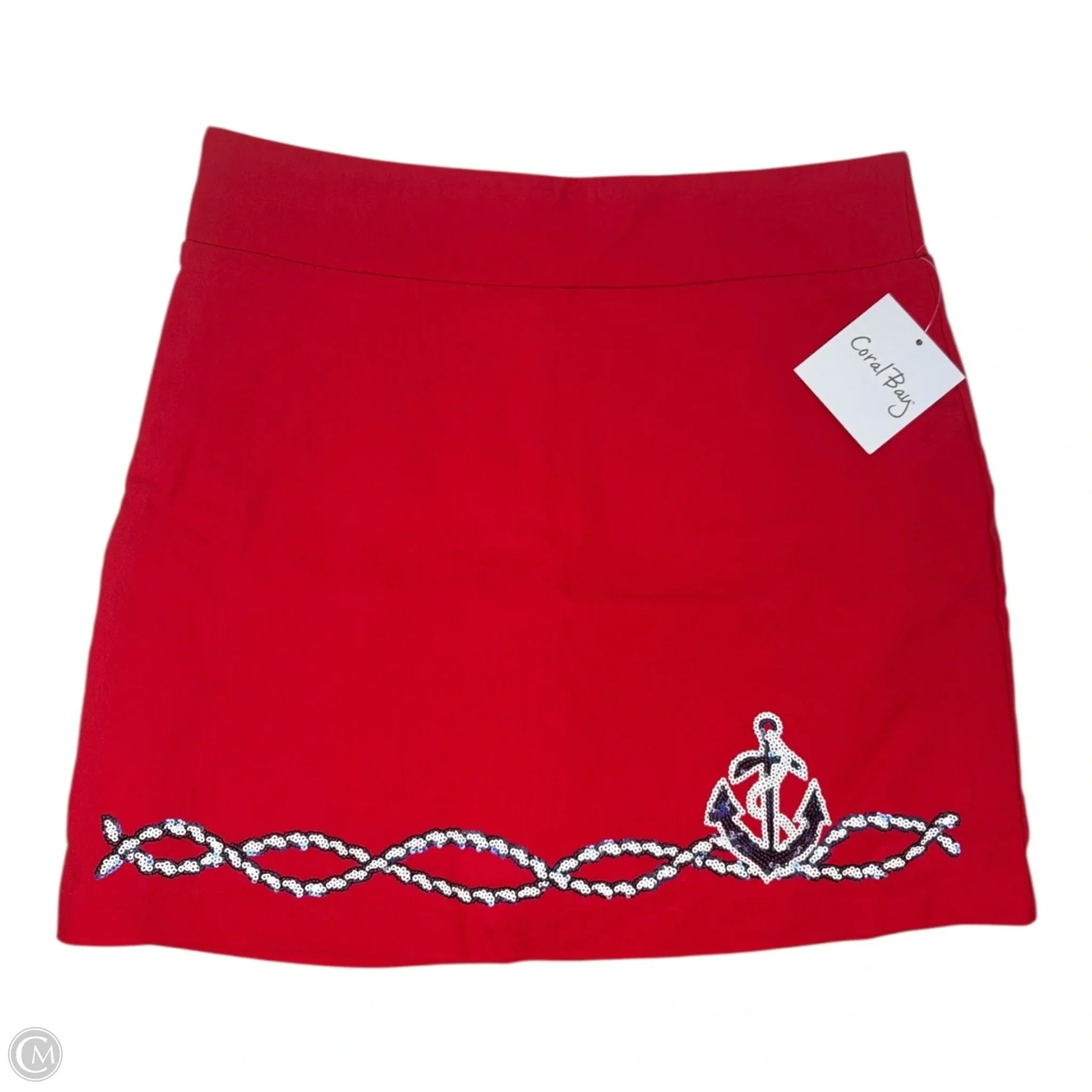 Coral Bay Red Sequin Mini Skirt - Size M | Sparkly Party Skirt for Women, Night Out, Clubwear, Festivals & Special Occasions