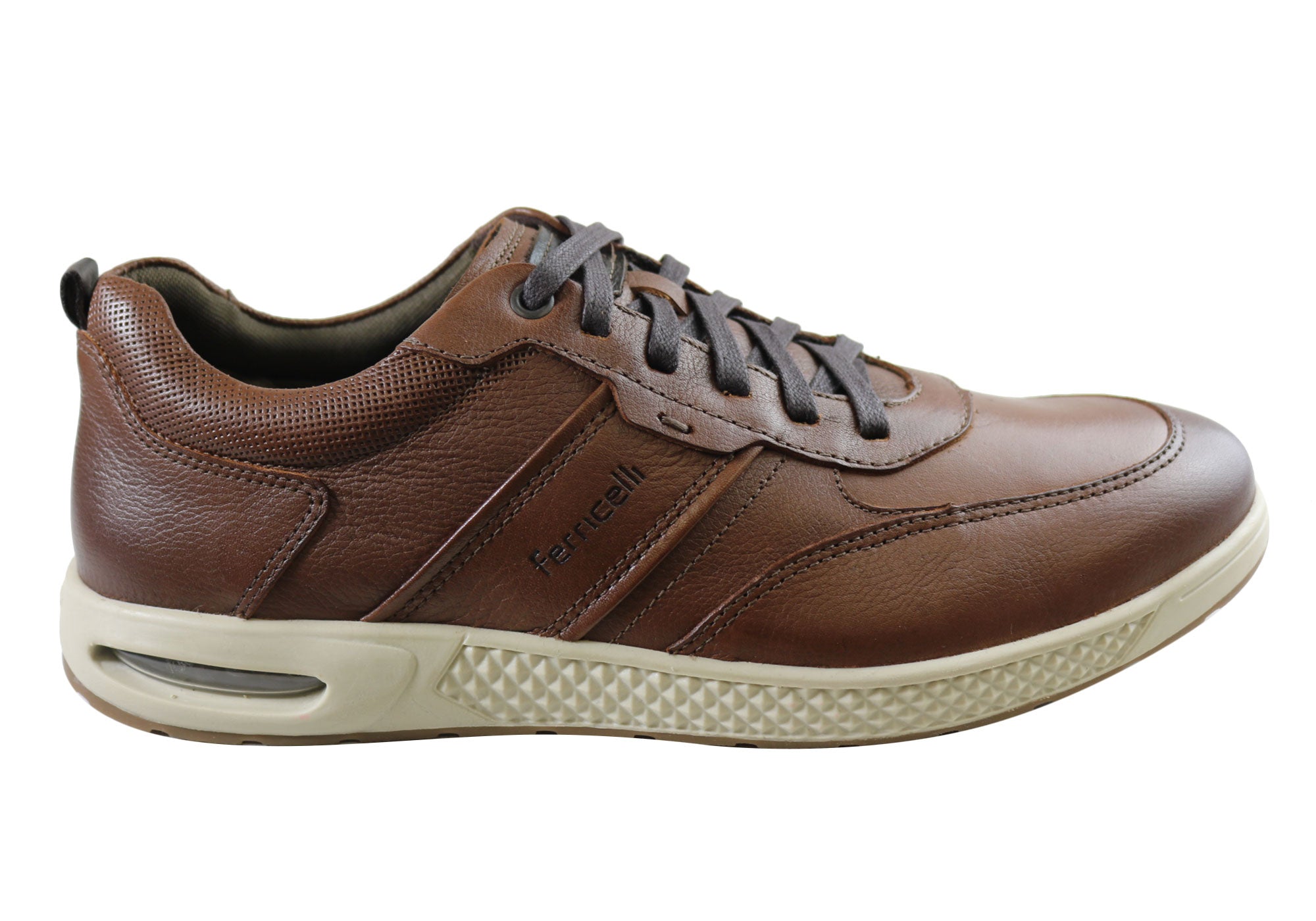 Ferricelli Shawn Men's Genuine Leather Lace-Up Casual Shoes - Handcrafted in Brazil - Comfortable & Stylish for Work, Travel & Everyday Wear