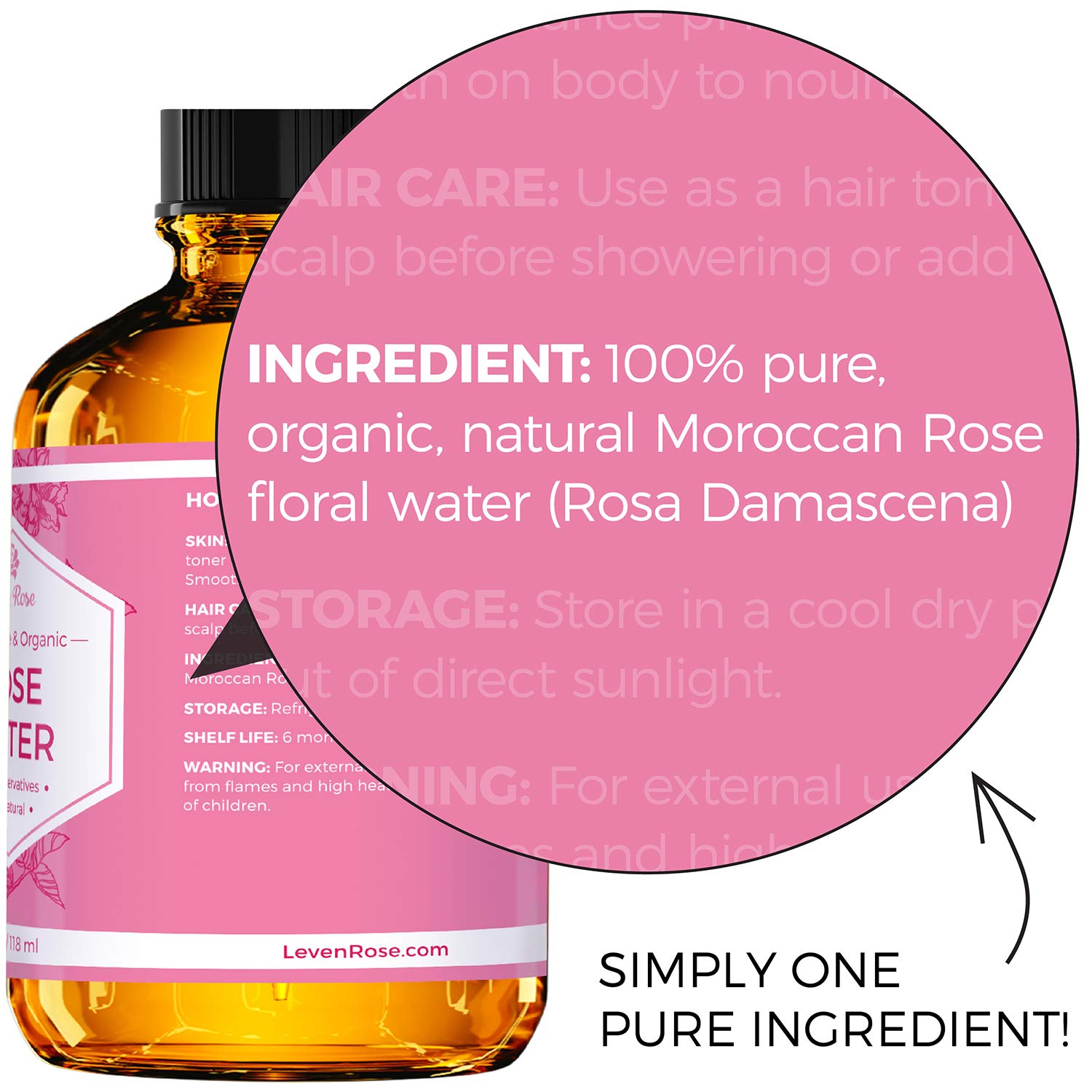 Leven Rose Jojoba Oil & Pure Moroccan Rosewater 4oz Bundle - Natural Facial Toner, Moisturizer for Skin, Hair, Body & Nails | Hydrating Skincare Set for Dry Skin, Anti-Aging & Daily Beauty Routine
