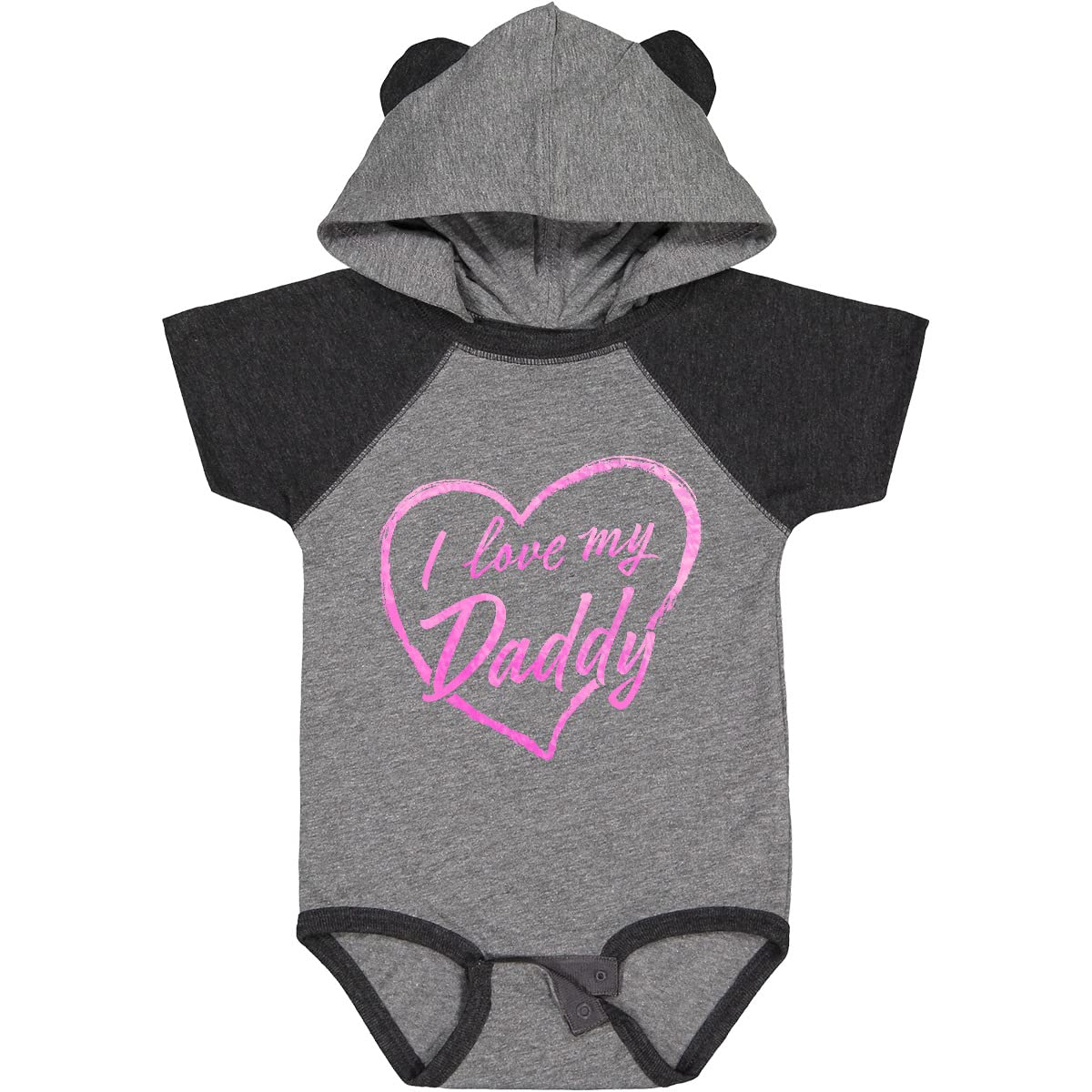 Inktastic I Love My Daddy Pink Chalk Heart Baby Bodysuit - Cute Infant Onesie for Father's Day, Family Photos & Special Occasions