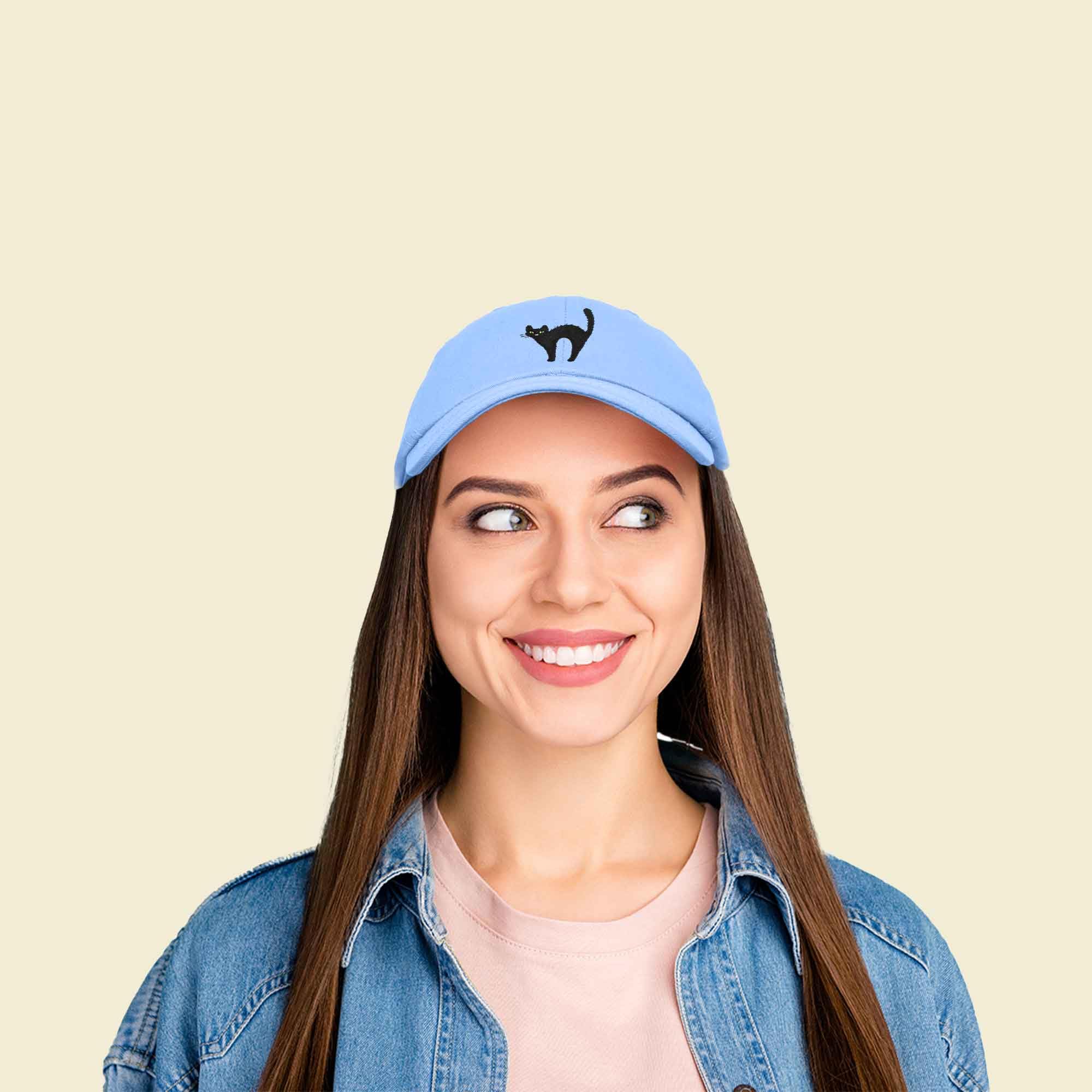 Black Cat Baseball Cap for Women - Cute Halloween Hat with Ears - Perfect for Costume Parties, Trick or Treating & Spooky Outfits