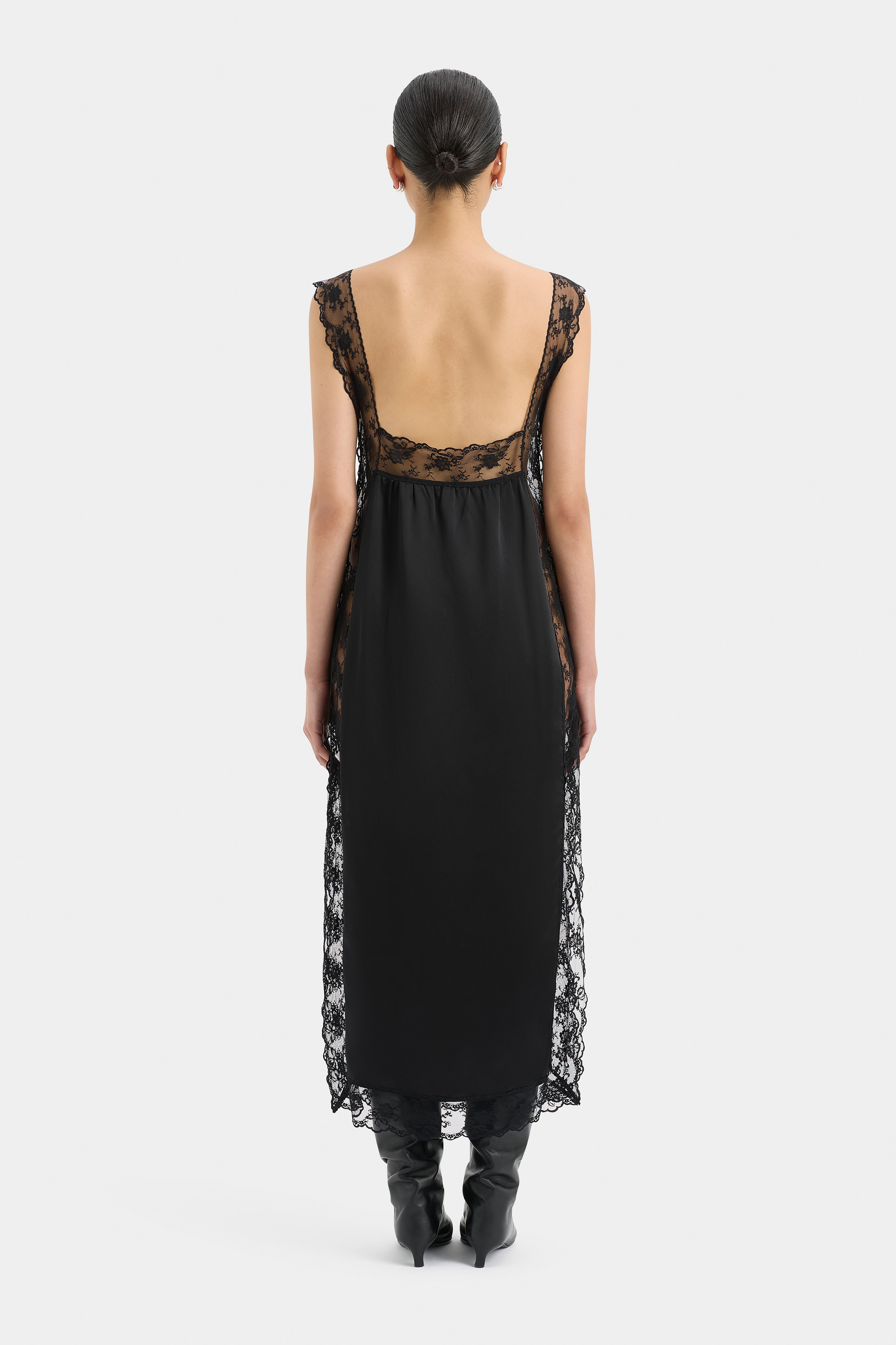 Aries Square Neck Lace Slip Dress - Elegant Floral Lace Summer Dress for Women | Perfect for Date Night, Wedding Guest & Special Occasions