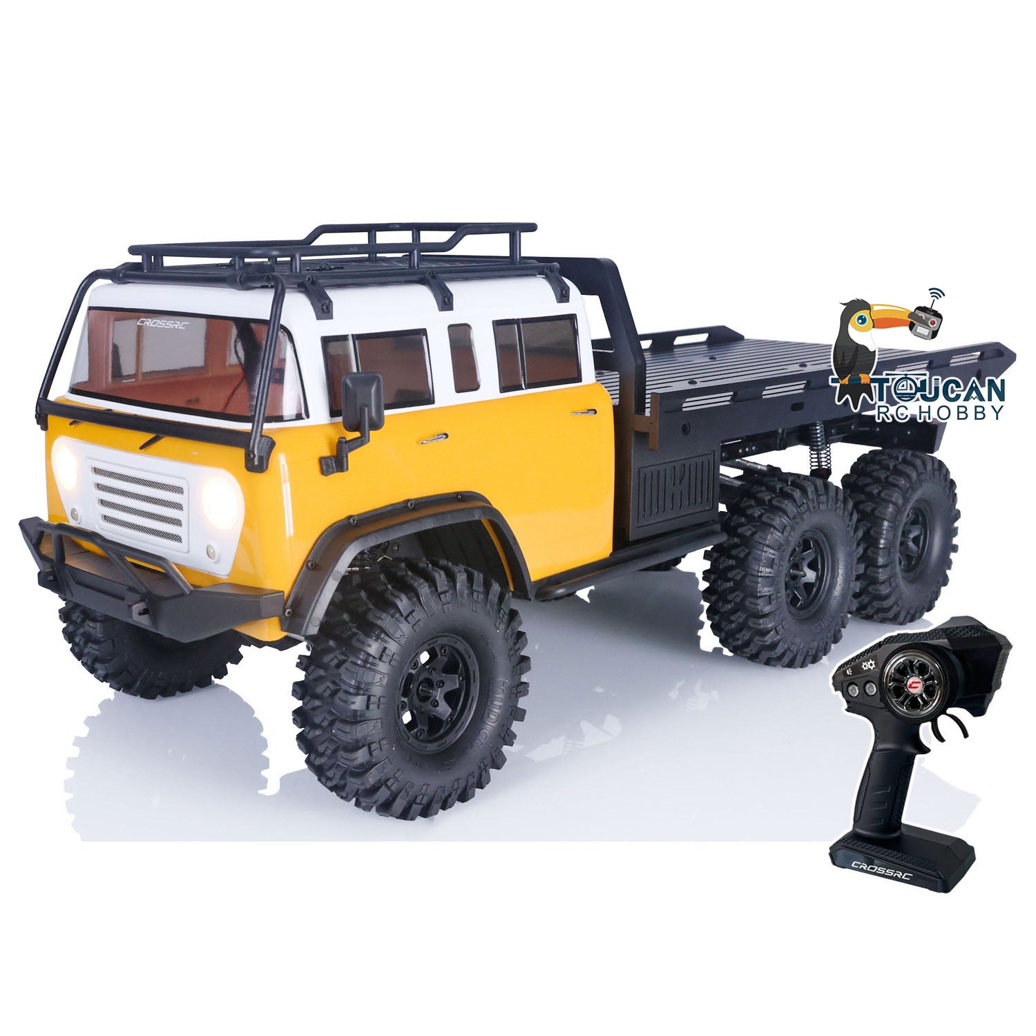 CrossRC 1/10 JT6 6WD 6X6 RC Rock Crawler Truck - 2.4GHz Remote Control Off-Road Vehicle with PNP ESC, Motor, Servo & LED Lights (US Stock) - Perfect for Trail Crawling, Off-Road Adventures and DIY RC Enthusiasts