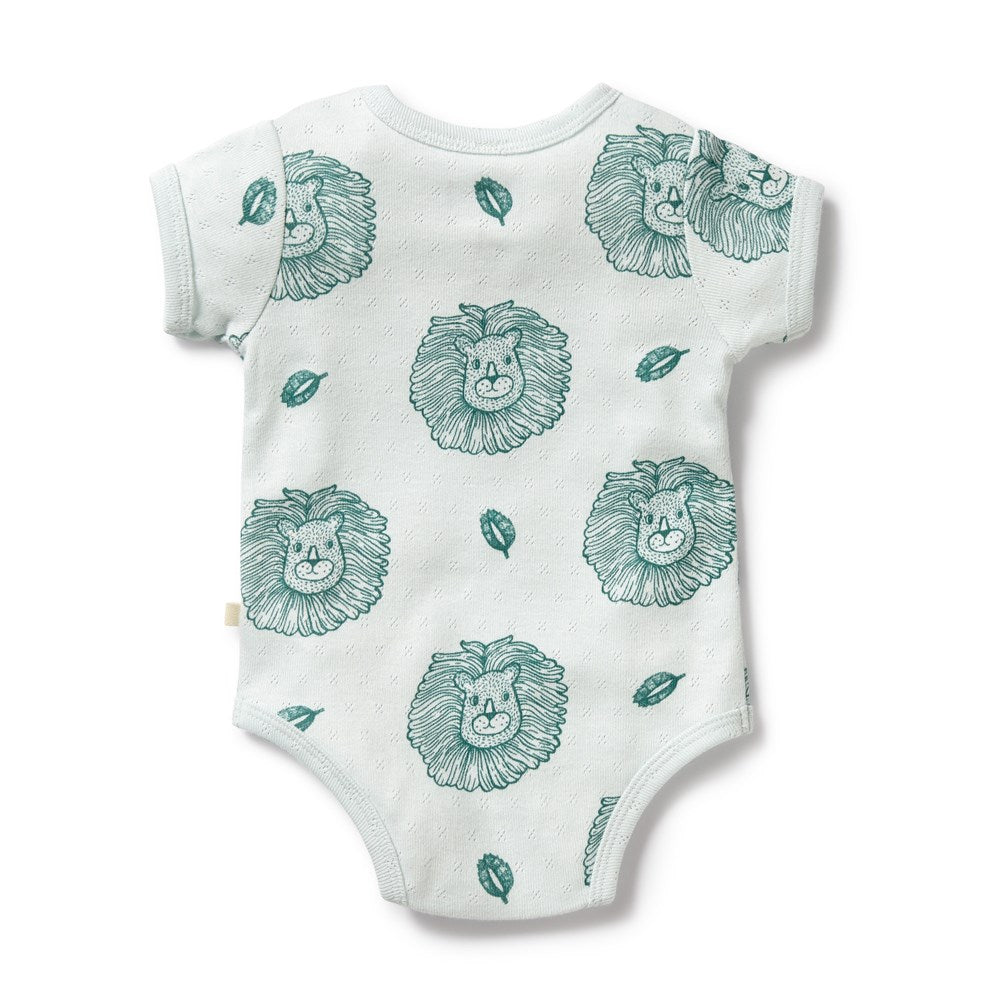 Little Lion Organic Cotton Pointelle Bodysuit for Babies - Soft & Breathable One-Piece Outfit for Newborns & Infants - Perfect for Everyday Wear, Sleepwear & Photo Shoots