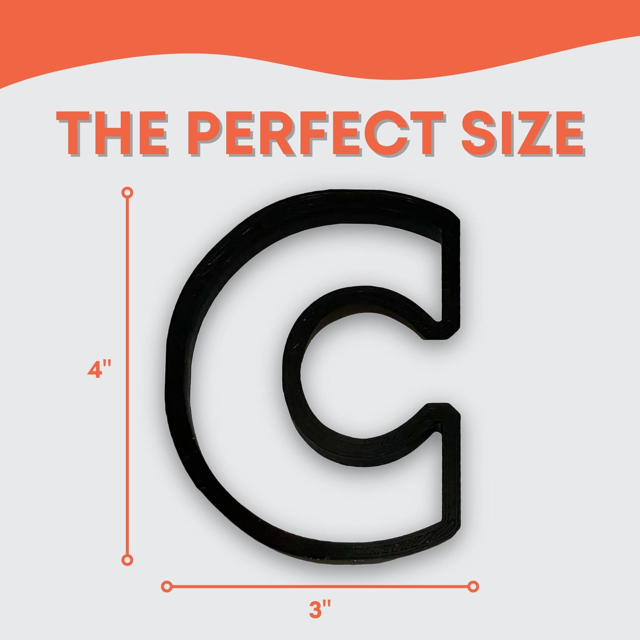 4 Inch C Capital Block Letter Cookie Cutter - Easy Push Design for Alphabet Cookies, Baking Decorations, and DIY Cake Toppers | Perfect for Birthday Parties, Wedding Cakes, and Holiday Treats