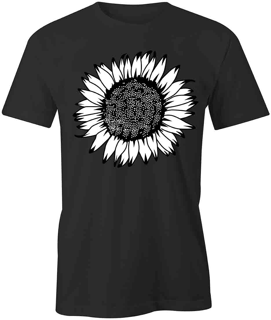 Sunflower Graphic T-Shirt for Women & Men - Black Printed Cotton Tee - Casual Summer Outfit, Festival Wear, Gift Idea