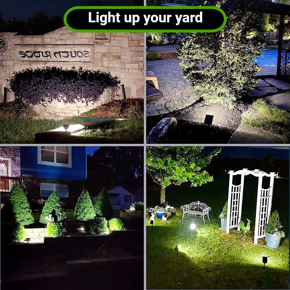 Solar Spot Lights Outdoor - 32 LED Waterproof IP65 Landscape Lighting with 3 Modes, 2-in-1 Flood & Spotlight for Yard, Garden, Backyard, Trees, Pathway (2 Pack) - Perfect for Patio Decor, Driveway Illumination & Holiday Lighting