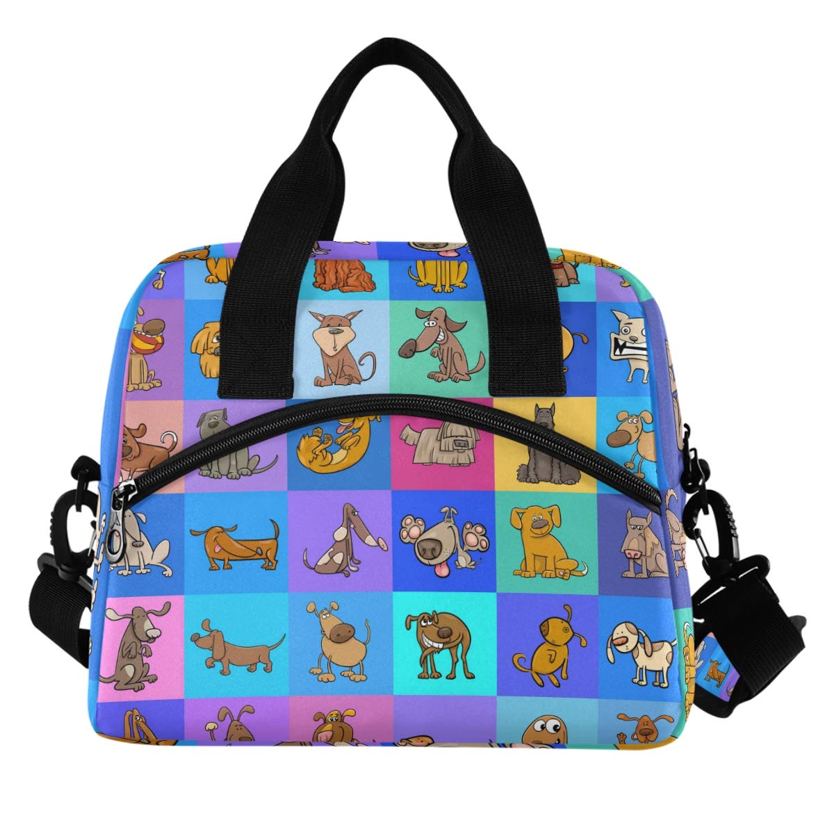 Insulated Lunch Bag for Women & Men - Reusable Cooler Tote with Shoulder Strap, Cute Cartoon Dog Design | Perfect for School, Work, Office, Picnic & Outdoor Activities