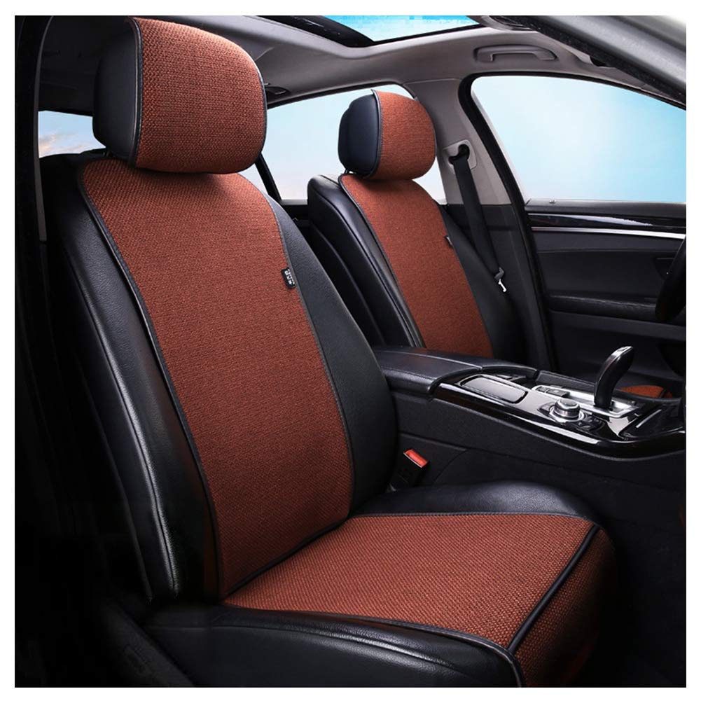 LIXIONG 9-Piece Car Seat Cover Set - Breathable Cooling Pad Mat, Soft Protector Cushion for Auto & Office Chairs (Polyester, 5 Colors) - Perfect for Summer Driving & Home Office Comfort (Brown-B)