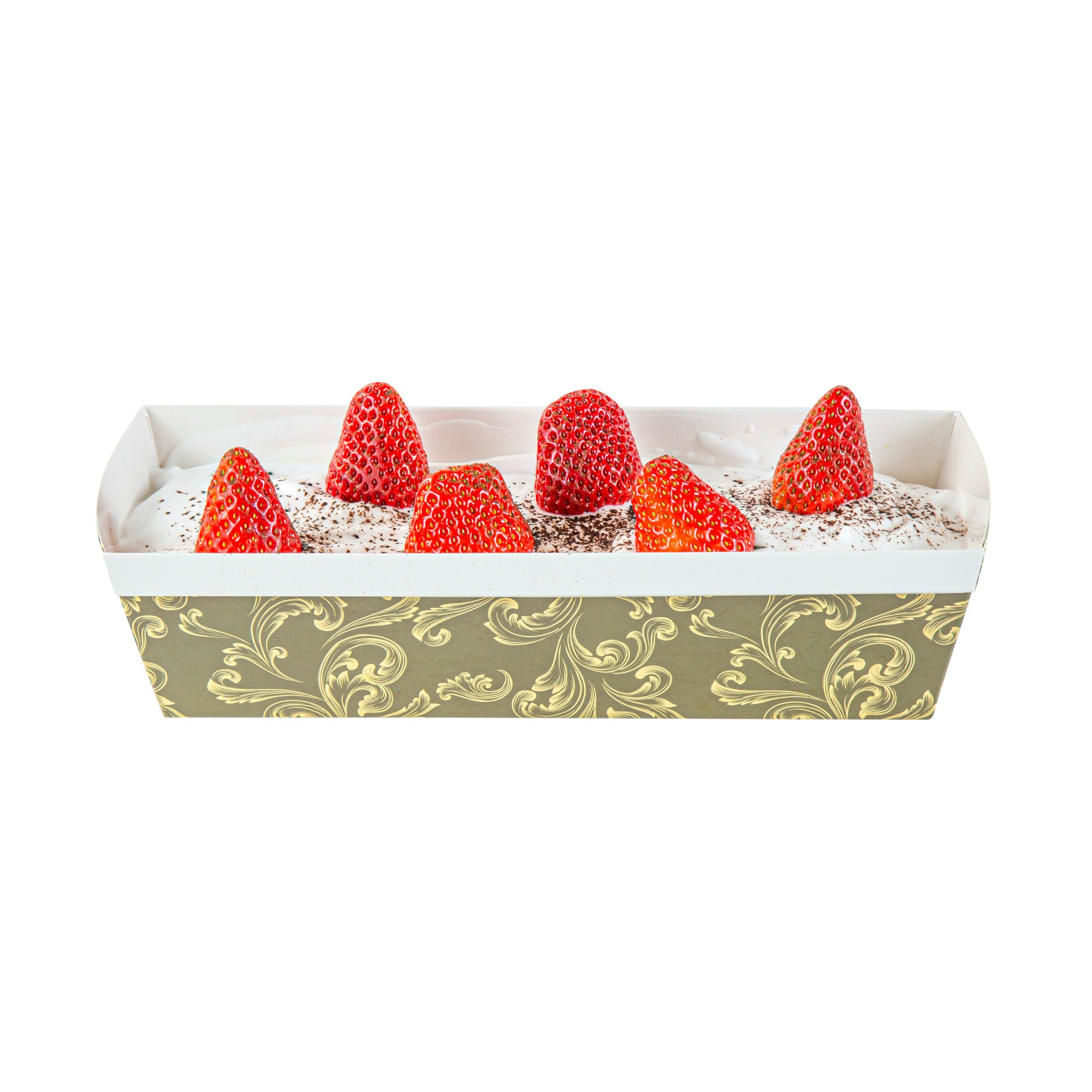 Bake Tek 42 oz Dark Green Vintage Floral Paper Loaf Pans - Greaseproof Baking Molds, 10 x 3.5 x 2.5 Inches (100 Count) - Perfect for Homemade Bread, Cakes & Party Desserts