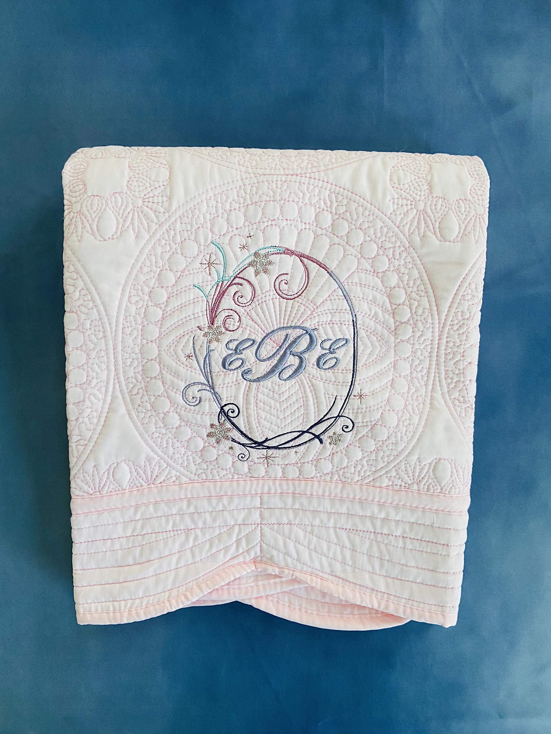 Personalized Baby Blanket with Monogram - Soft Embroidered Nursery Blanket for Boys & Girls - Perfect Baby Shower Gift - Ideal for Crib, Stroller & Photo Props