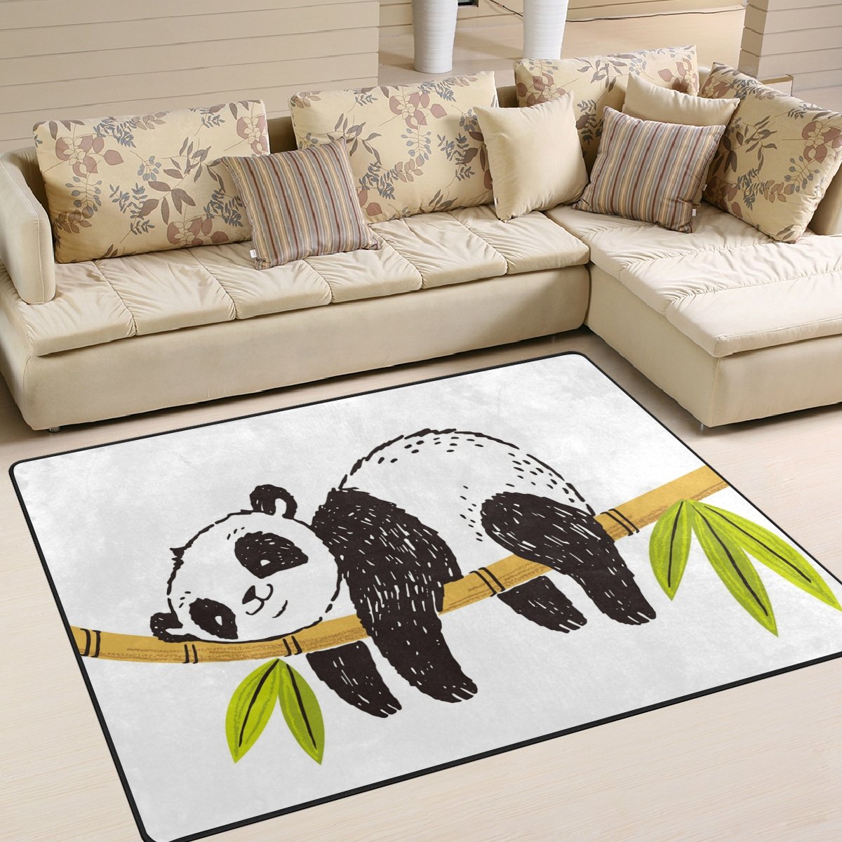 ALAZA Cartoon Panda Area Rug - Soft Plush Bedroom & Living Room Rug 5'3