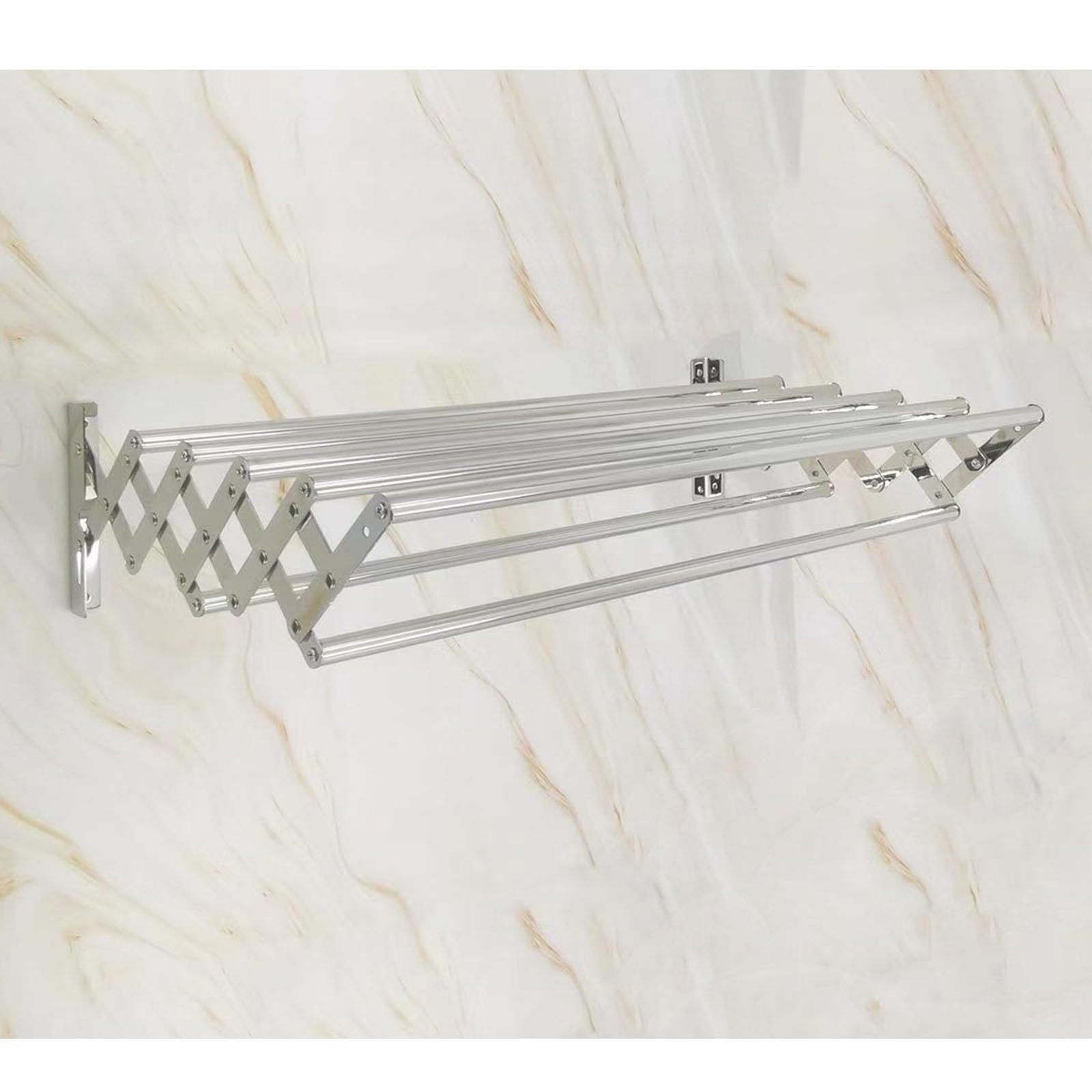 Stainless Steel Wall Mounted Folding Clothes Drying Rack - Retractable Space Saving Laundry Hanger for Small Apartments, Balcony & Bathroom - Perfect for Drying Clothes, Towels & Delicates