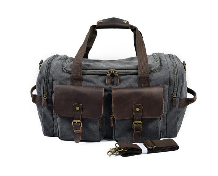 Durable Canvas Duffle Bags for Men & Women - Grey, Brown, Green - Perfect for Travel, Gym & Weekend Getaways