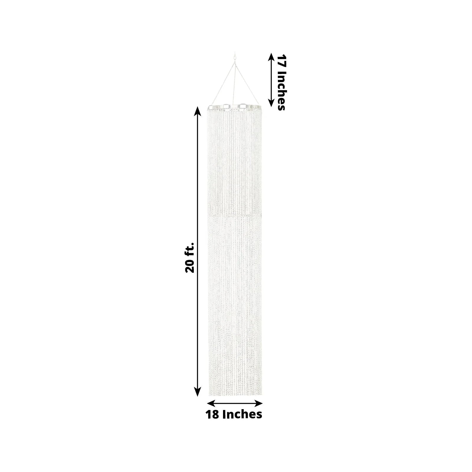 Elegant Clear Crystal Beaded Column Chandelier - Perfect for Dining Room, Living Room & Bedroom Lighting Decor