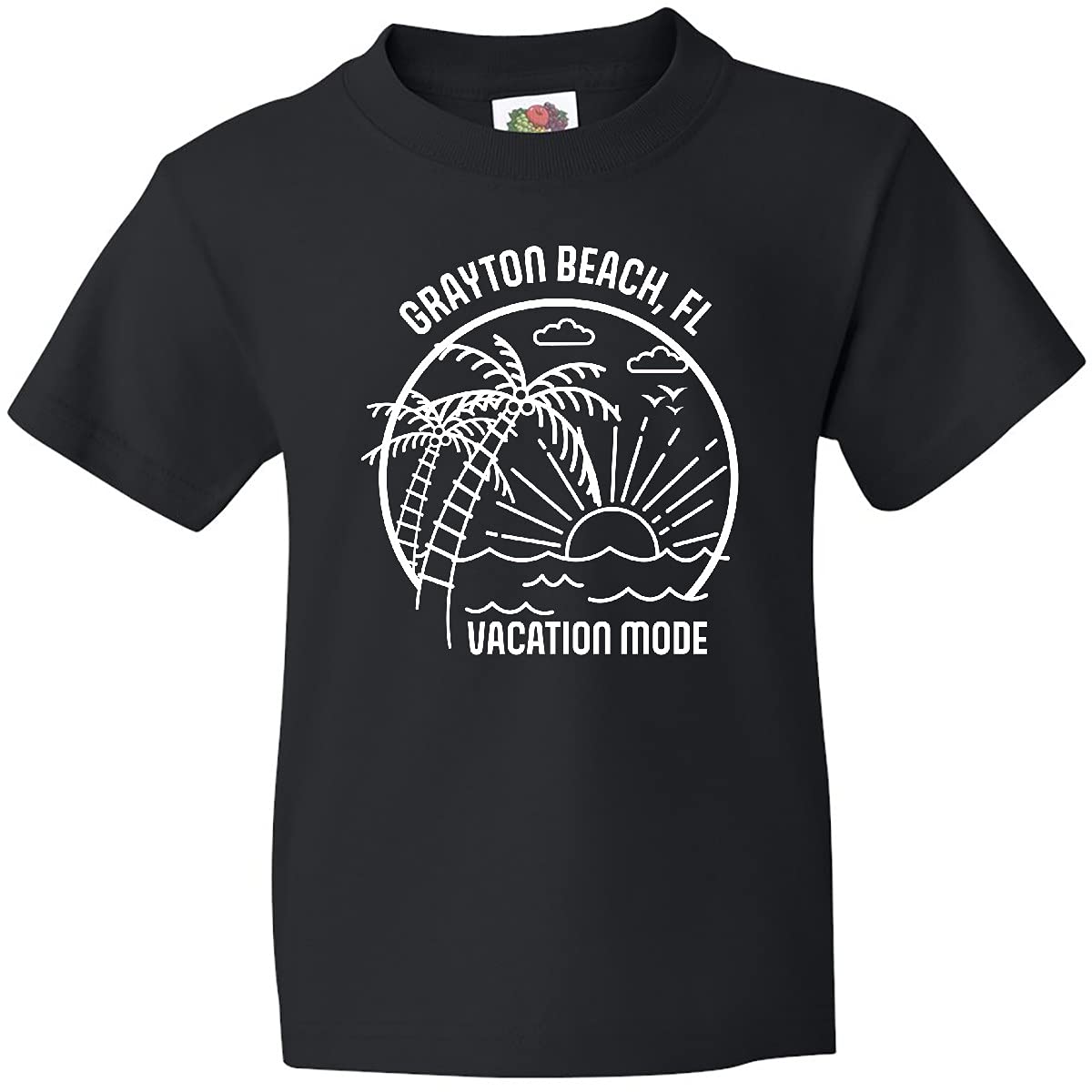 Inktastic Summer Vacation Mode Grayton Beach Florida Youth T-Shirt - Comfortable Kids Travel Shirt for Beach Trips & Family Vacations