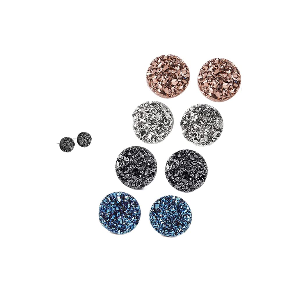 4 Pair Atheniz Magnetology Lymphvity Germanium Earrings for Women - Metiz Lymphvity Magnetherapy Ear Studs with Amo'thea Lymphactive Technology - Magnetic Earrings for Lymphatic Drainage & Pain Relief - Perfect for Wellness, Yoga, and Daily Wear