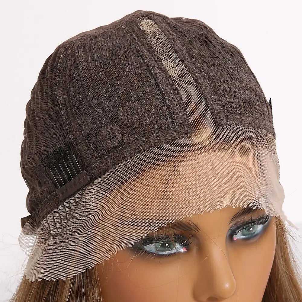 AO 332 Long Rooted Ombre Lace Front Synthetic Wig - Natural Looking Heat Resistant Hairpiece for Women, Perfect for Cosplay, Parties & Daily Wear