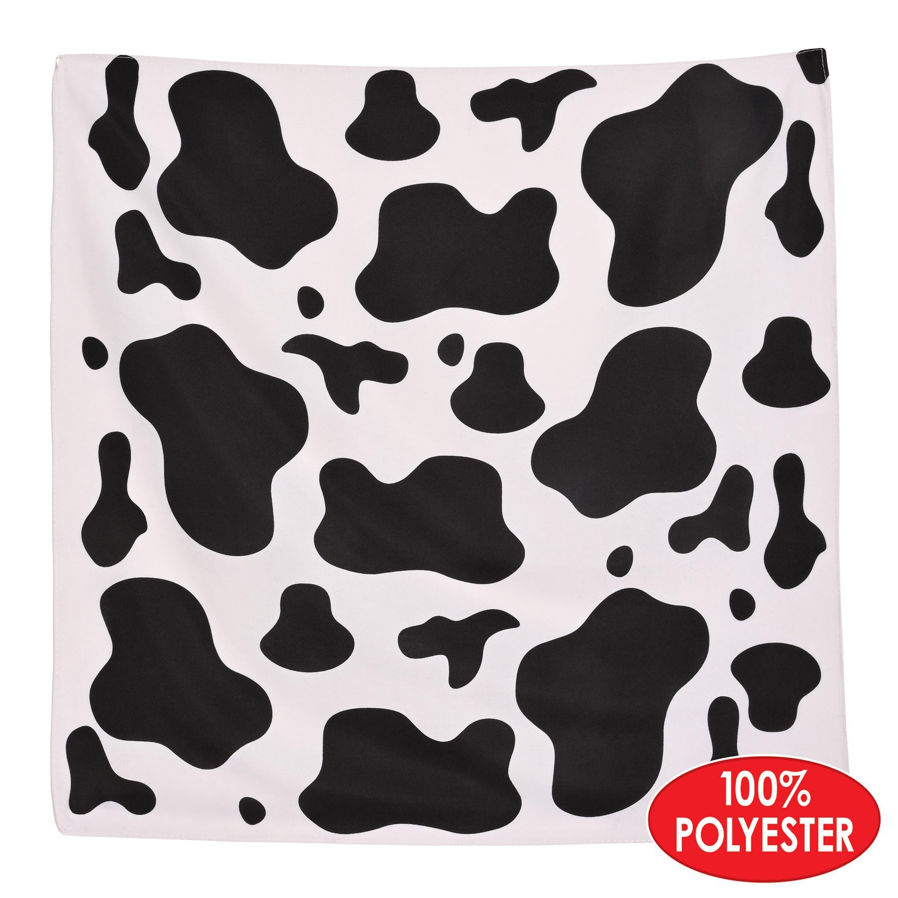 12 Pack Cow Print Bandanas for Western Parties, Cowboy Themed Events, and Farm Animal Costume Accessories - Perfect for Halloween, Rodeos, and Country Festivals