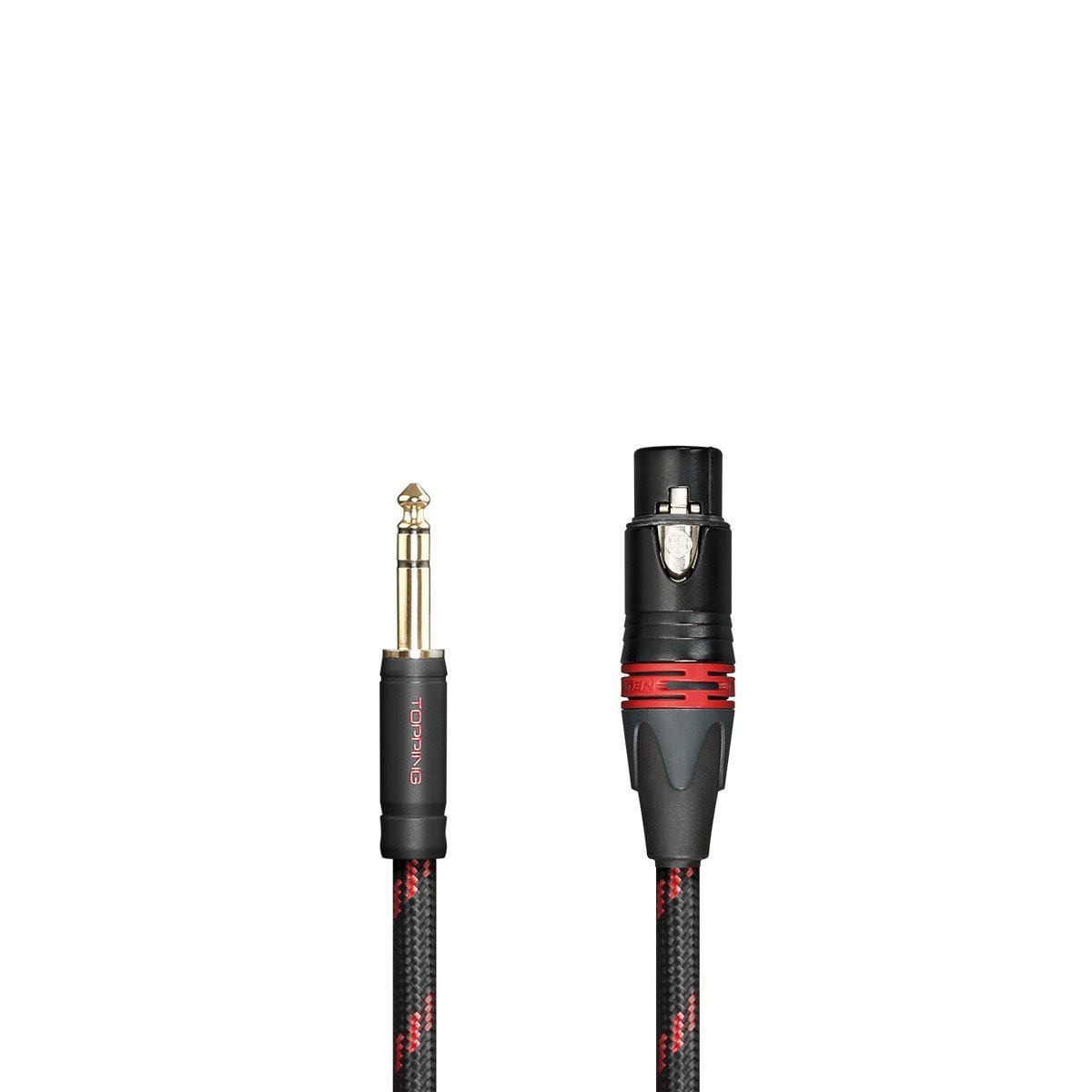 TOPPING TCT3 6.35mm TRS to 3 Pin Female XLR Balanced Audio Cable - High-Quality OCC Copper Wire for Professional Studio Equipment, DJ Mixers, and Live Sound Systems (Pair)