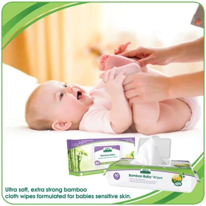 Aleva Natural Bamboo Baby Wipes - 30 Count | Hypoallergenic & Chemical-Free | Perfect for Diaper Changes, Face Cleaning & On-the-Go Use