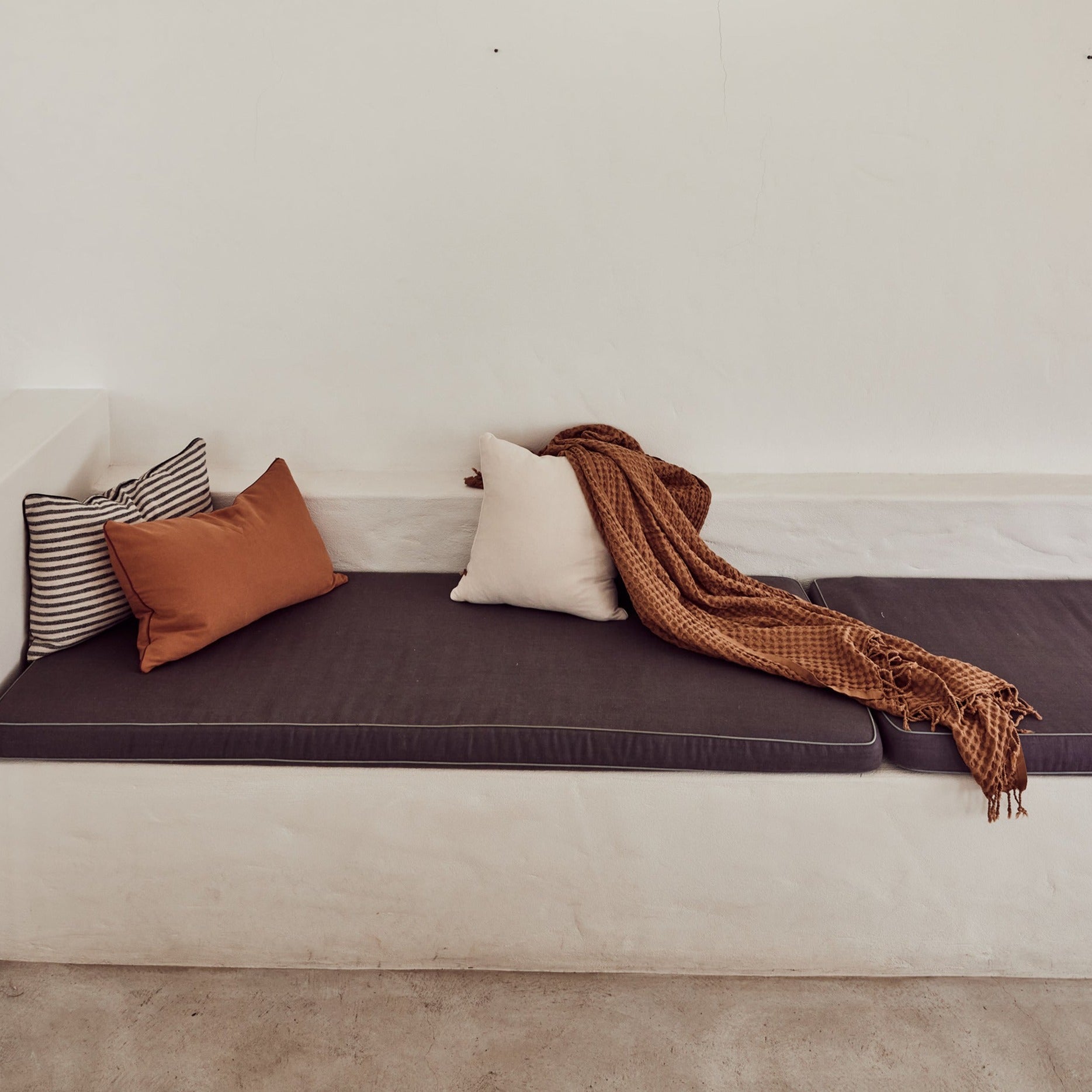 Corfu Cotton Throw Blanket - Soft & Cozy Terracotta Orange Throw for Couch, Bed, or Sofa - Perfect for Home Decor, Living Room, and Gift Giving