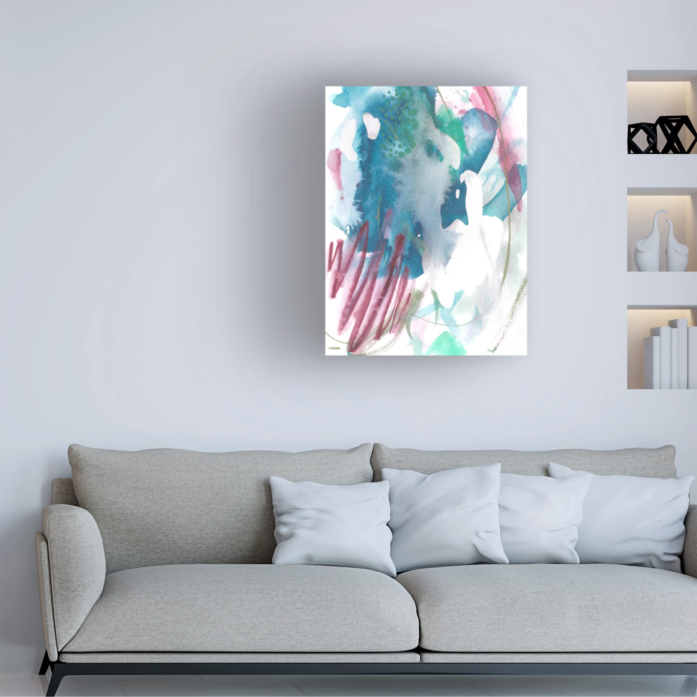 Trademark Fine Art 'Magenta Wave Form II' Canvas Wall Art by Melissa Wang - Modern Abstract Painting for Living Room, Bedroom & Office Decor